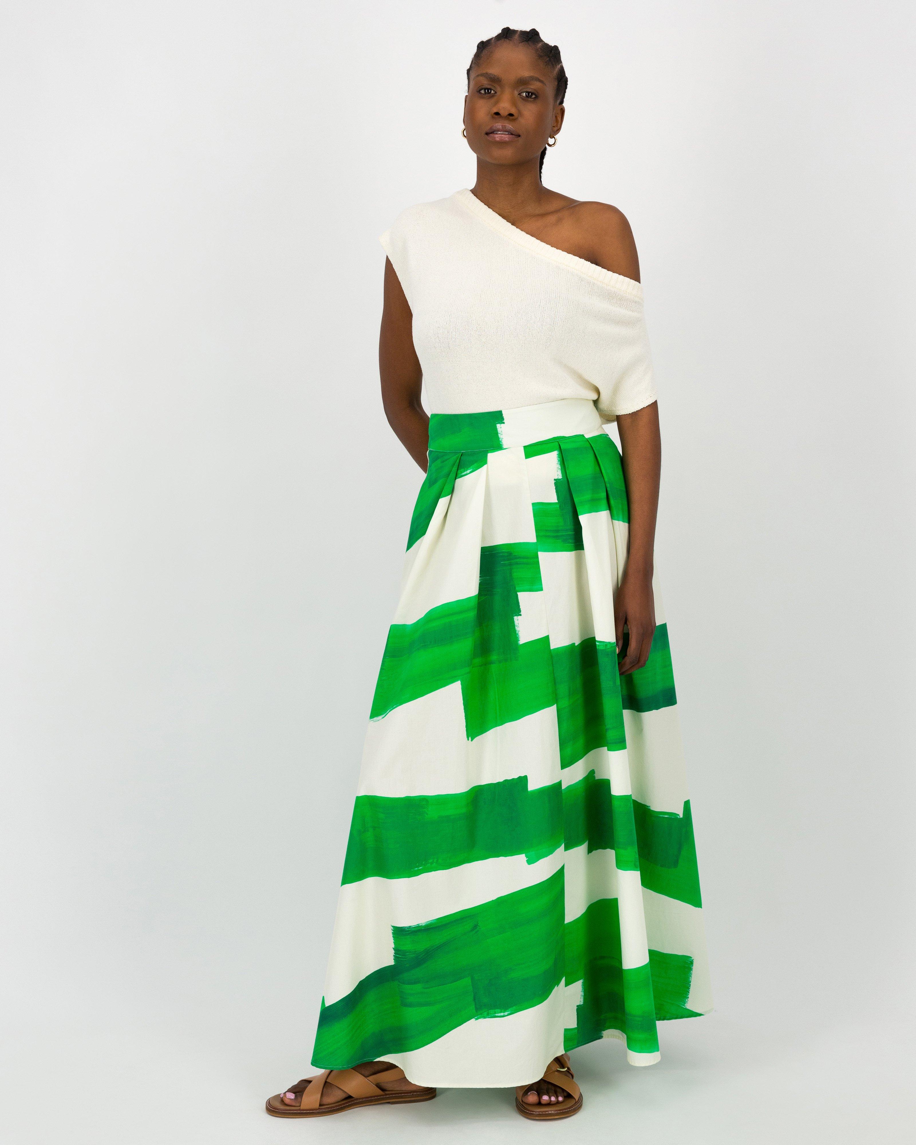 Silvie Printed Skirt -  Green