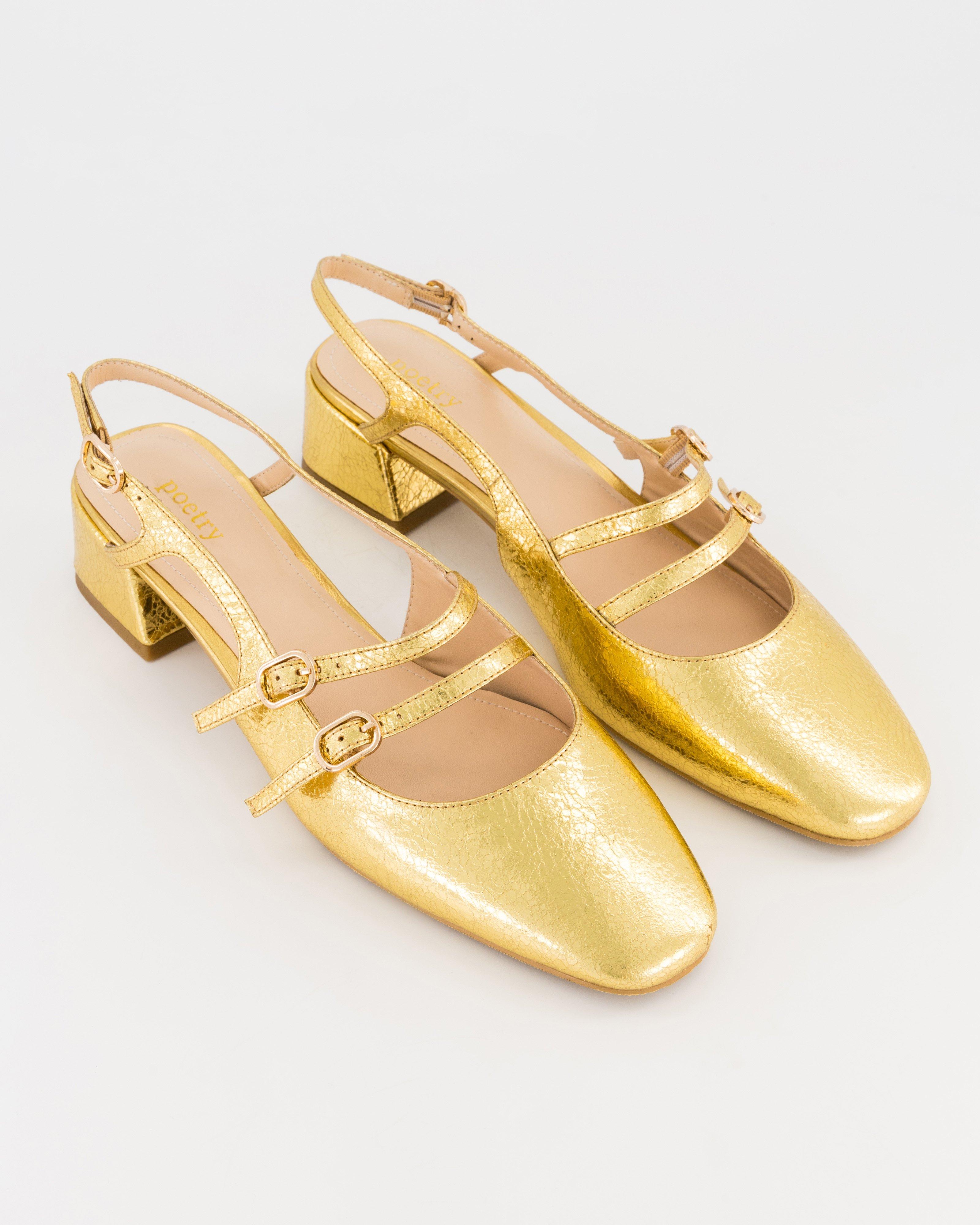 Tilly Buckle Heel -  Gold