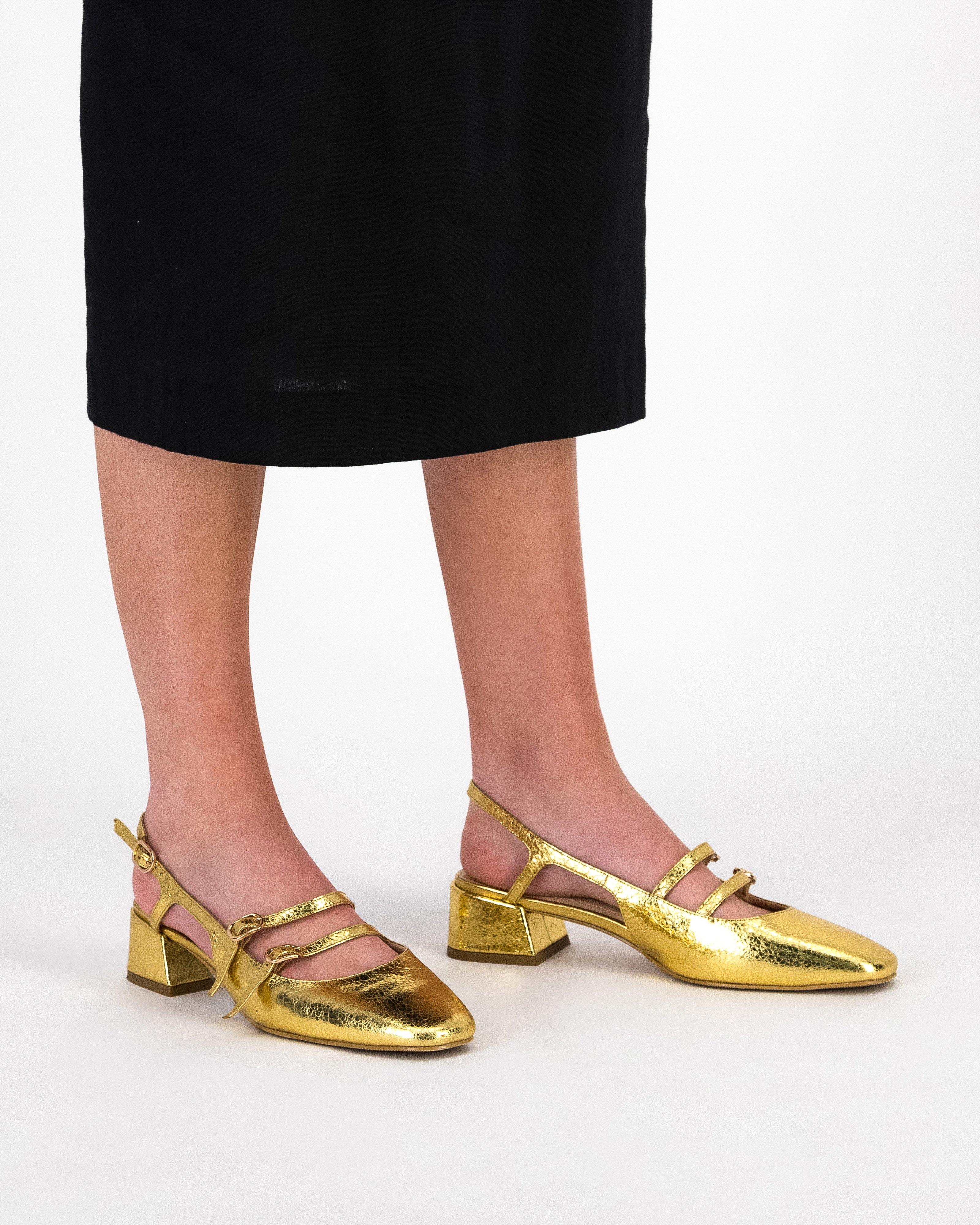 Tilly Buckle Heel -  Gold