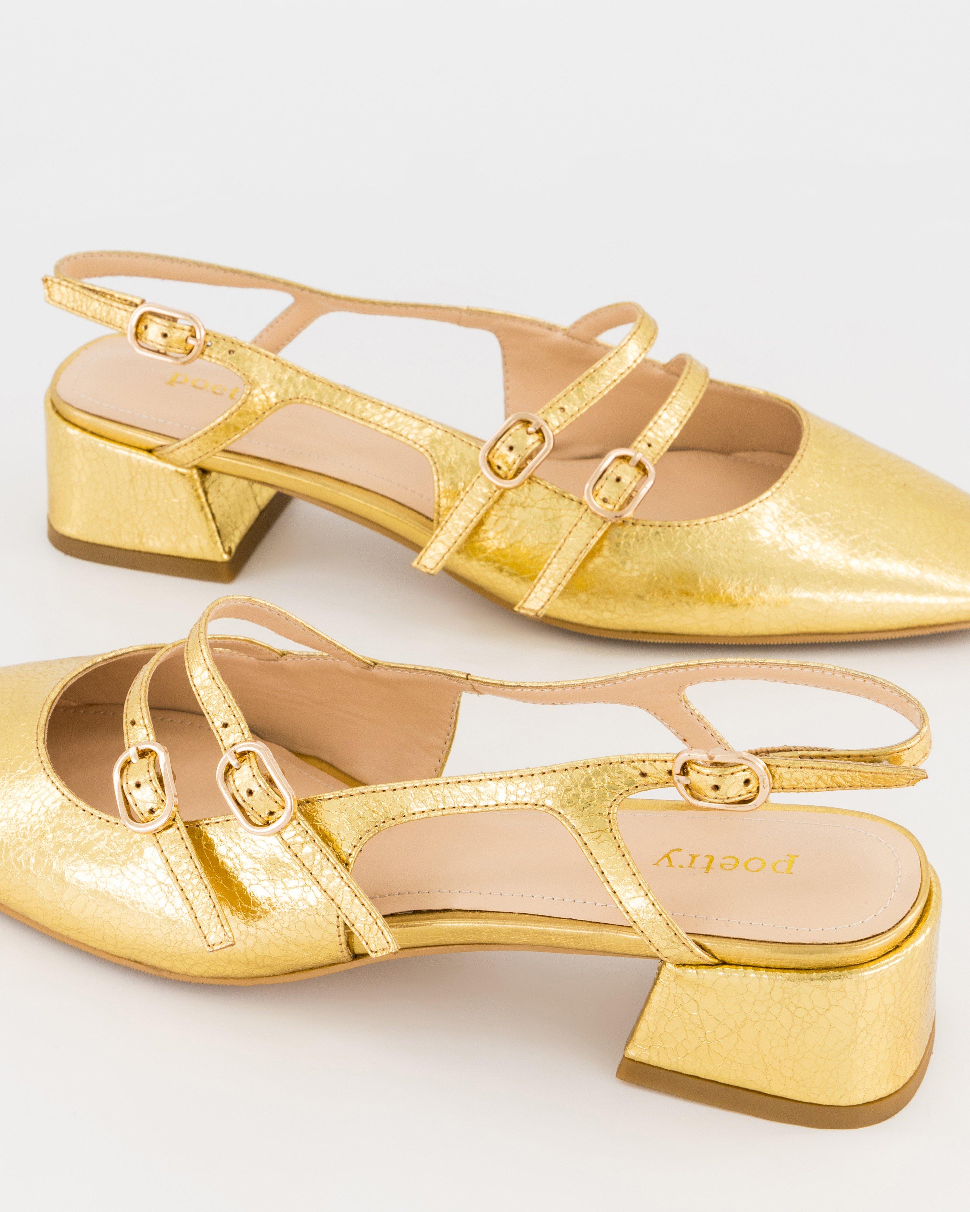 Tilly Buckle Heel -  Gold