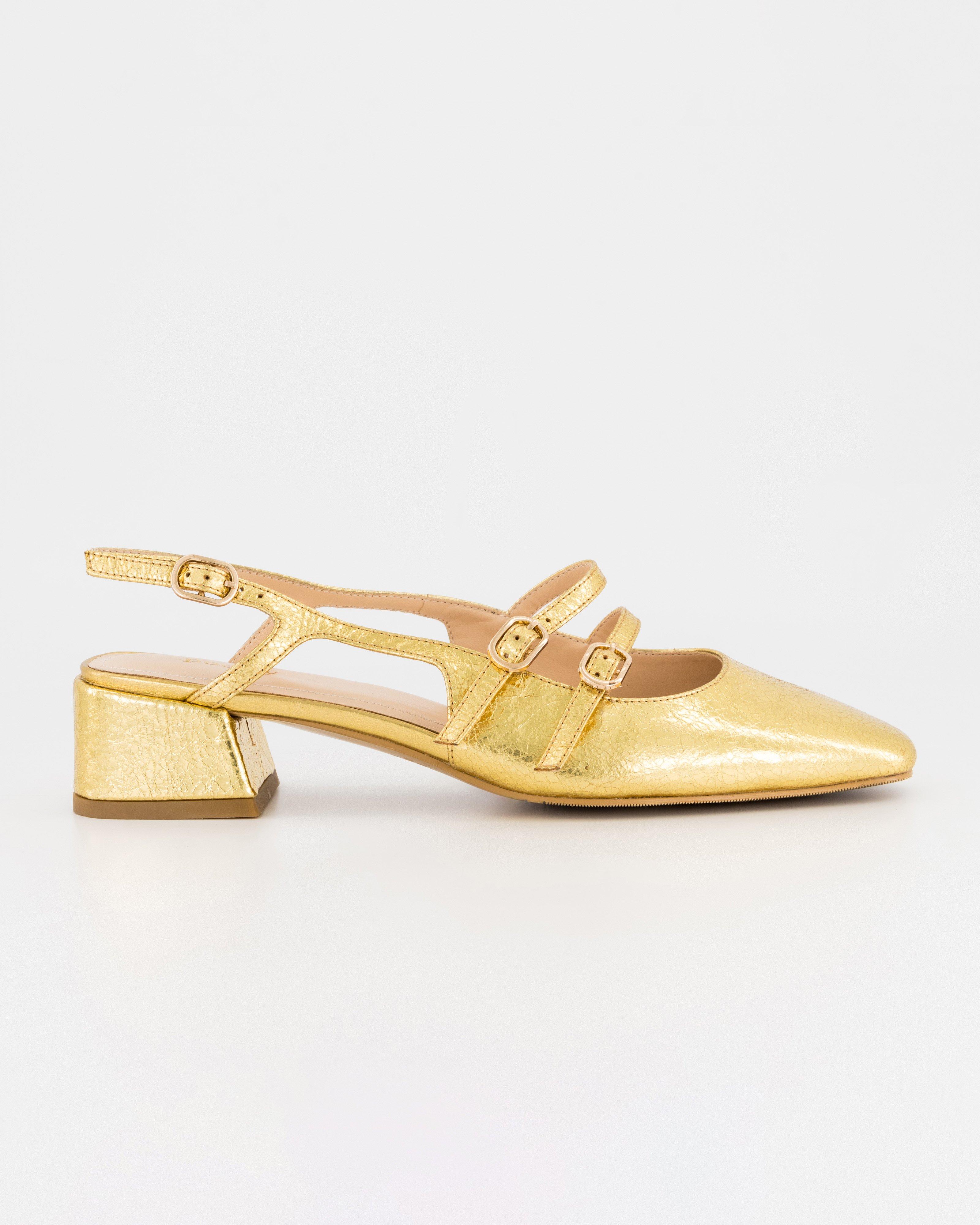 Tilly Buckle Heel -  Gold