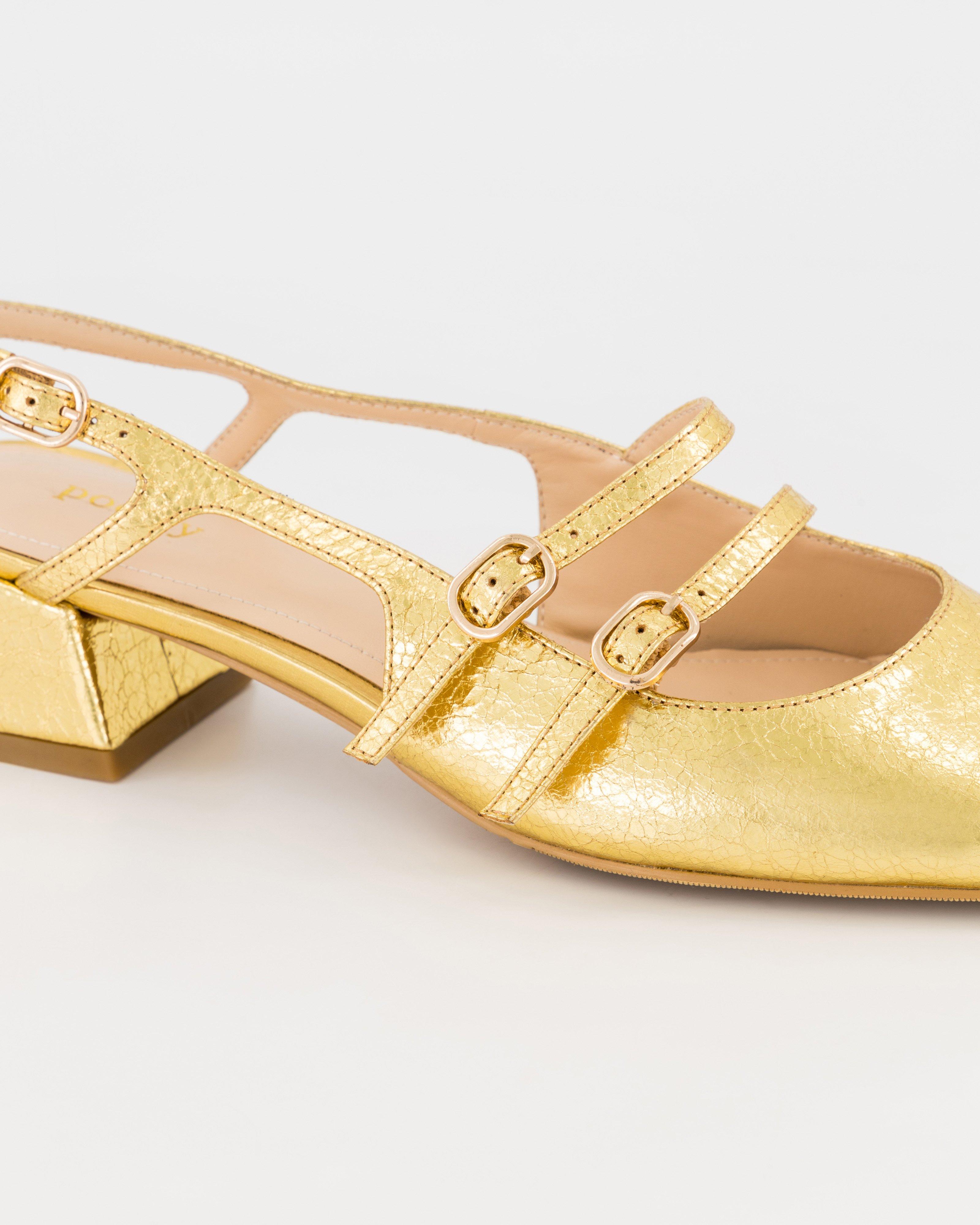 Tilly Buckle Heel -  Gold