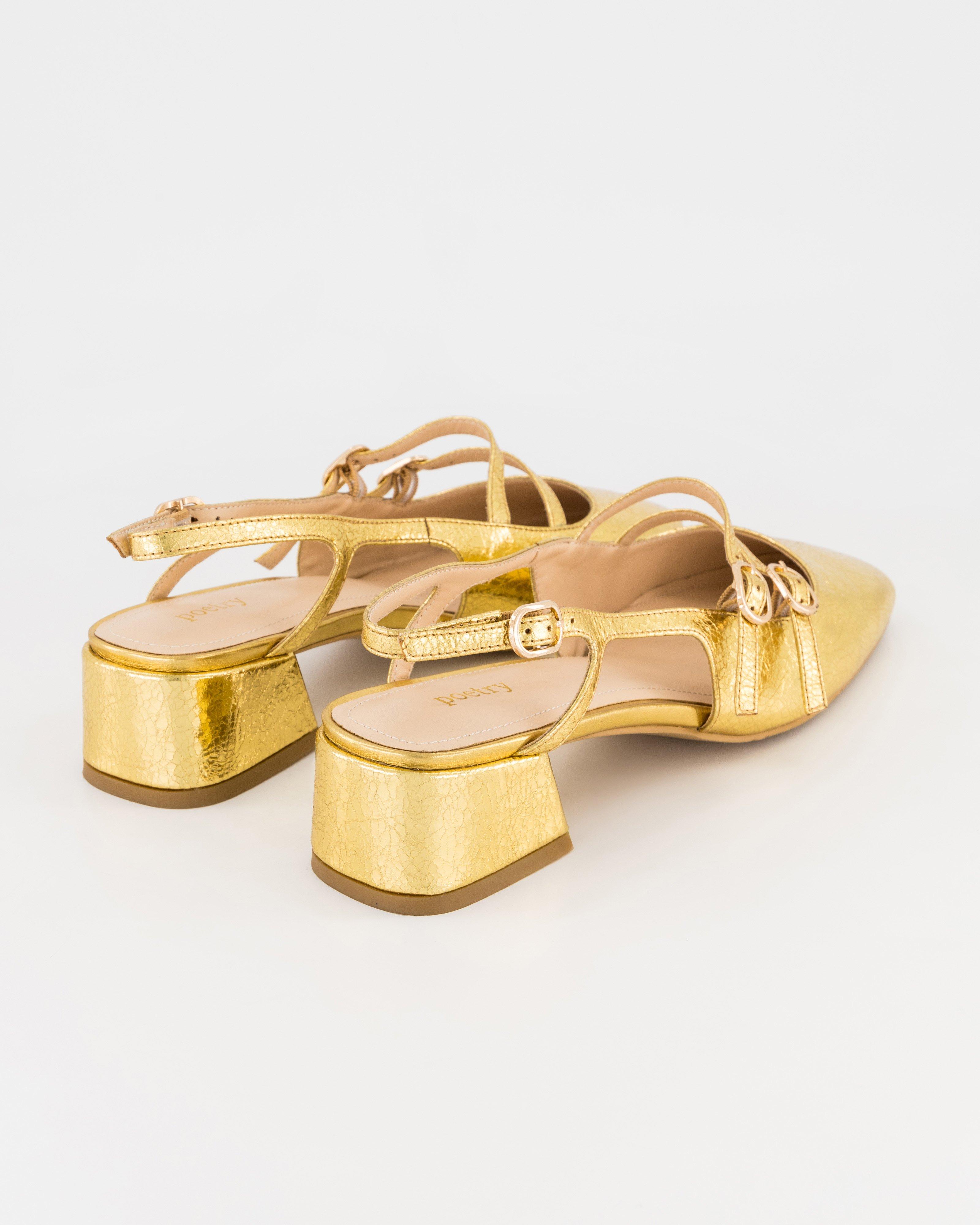 Tilly Buckle Heel -  Gold