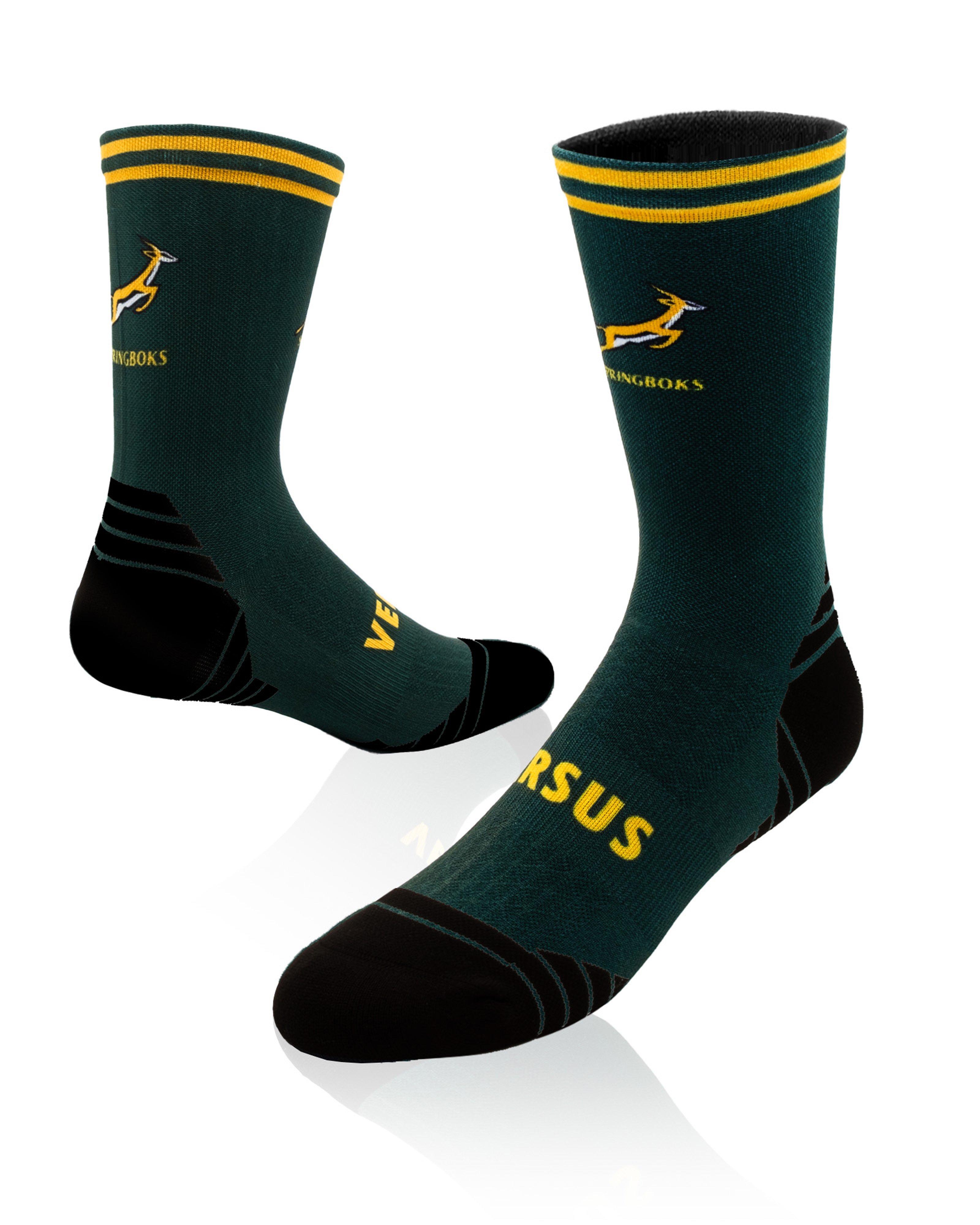 VERSUS Active Crew Springbok Rugby Socks -  Dark Green