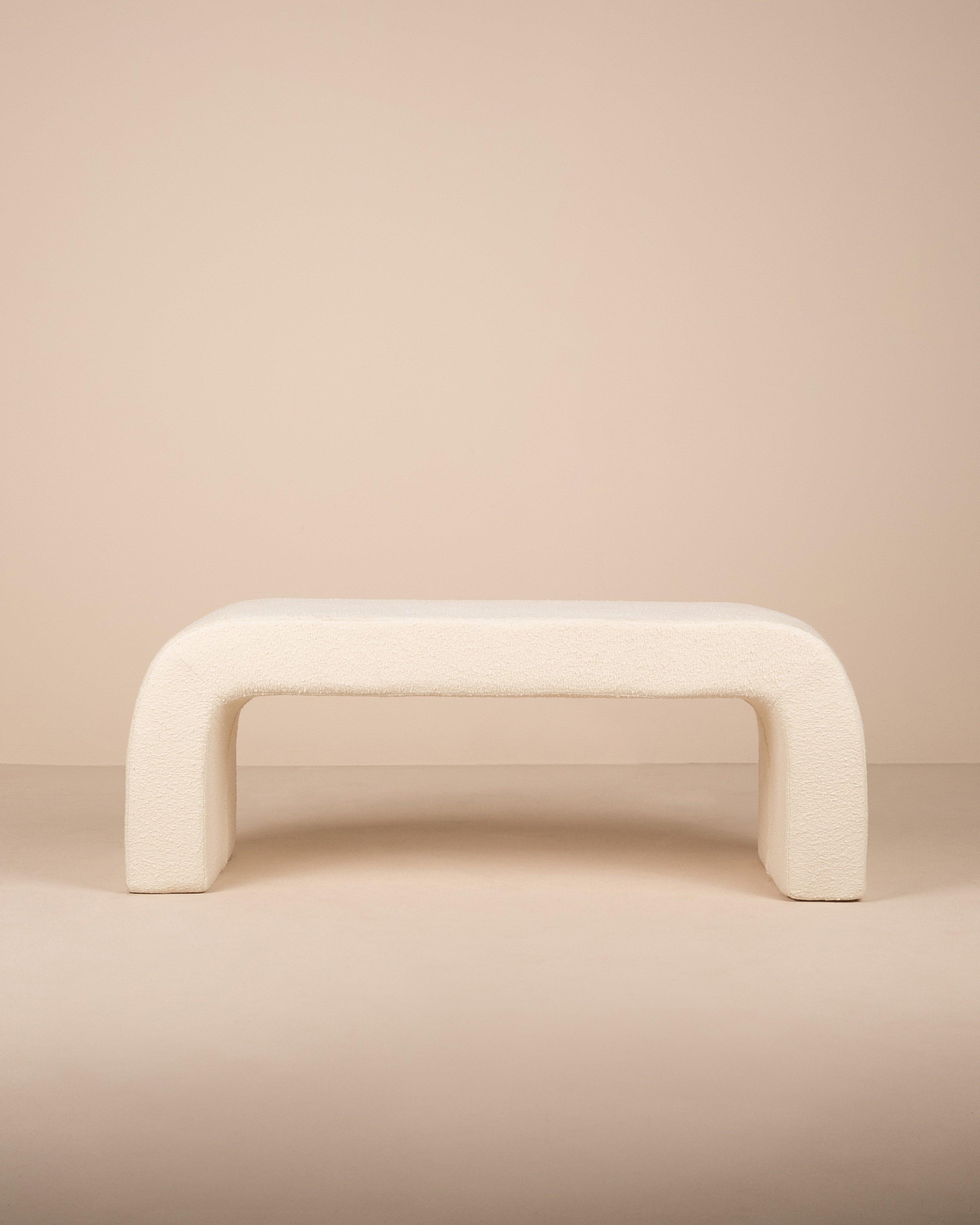 Boucle Bed End Ottoman -  Milk
