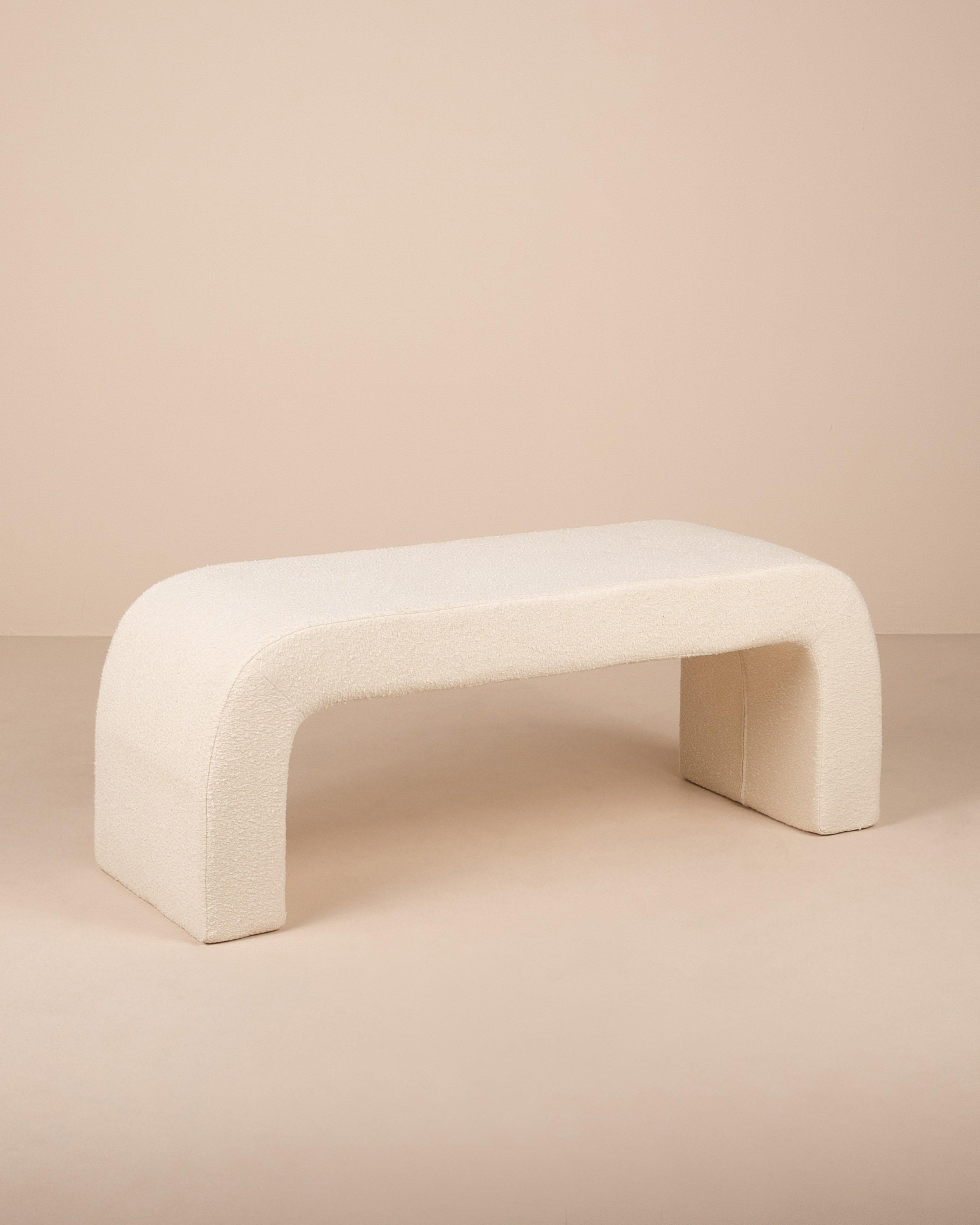 Boucle Bed End Ottoman -  Milk