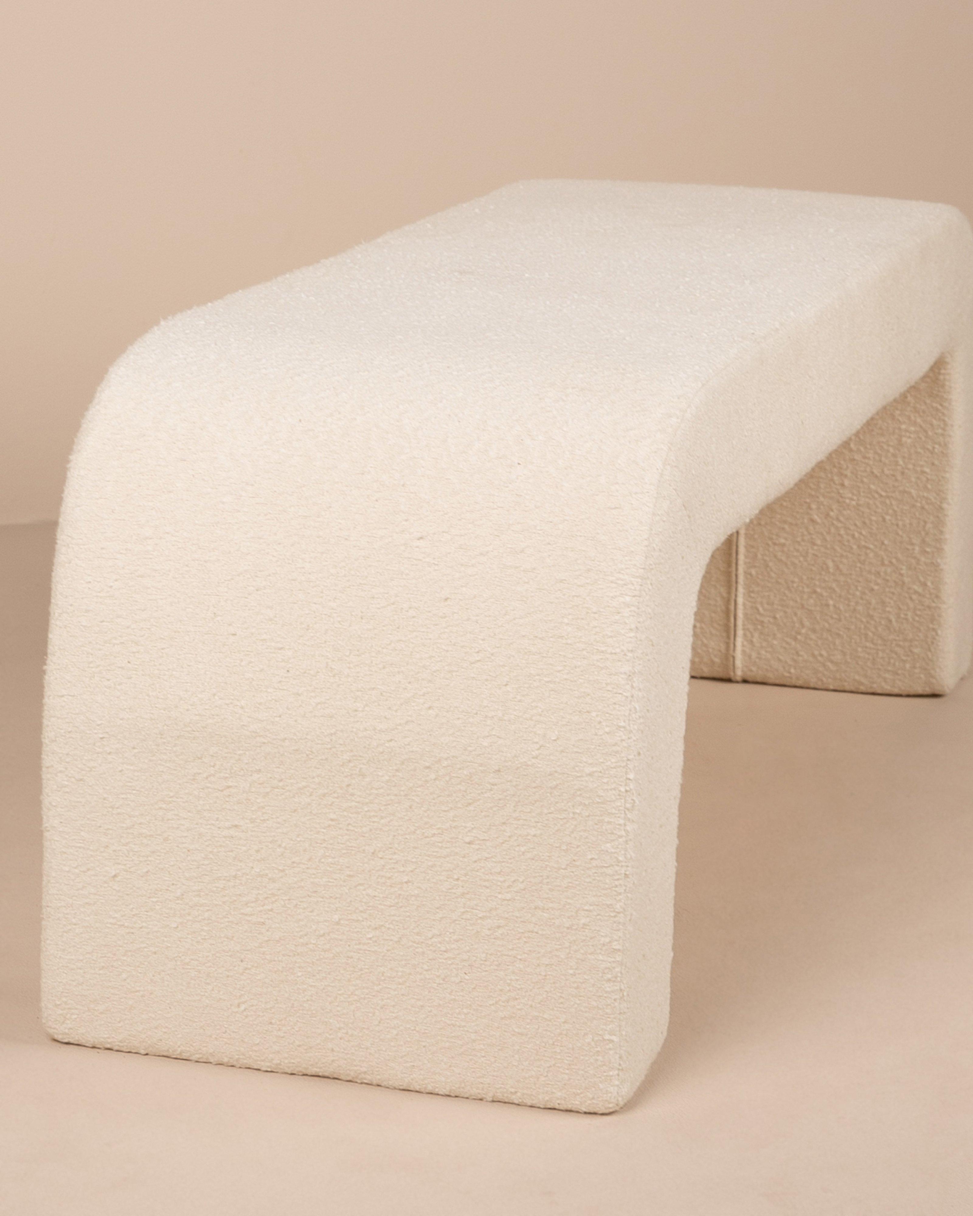 Boucle Bed End Ottoman -  Milk