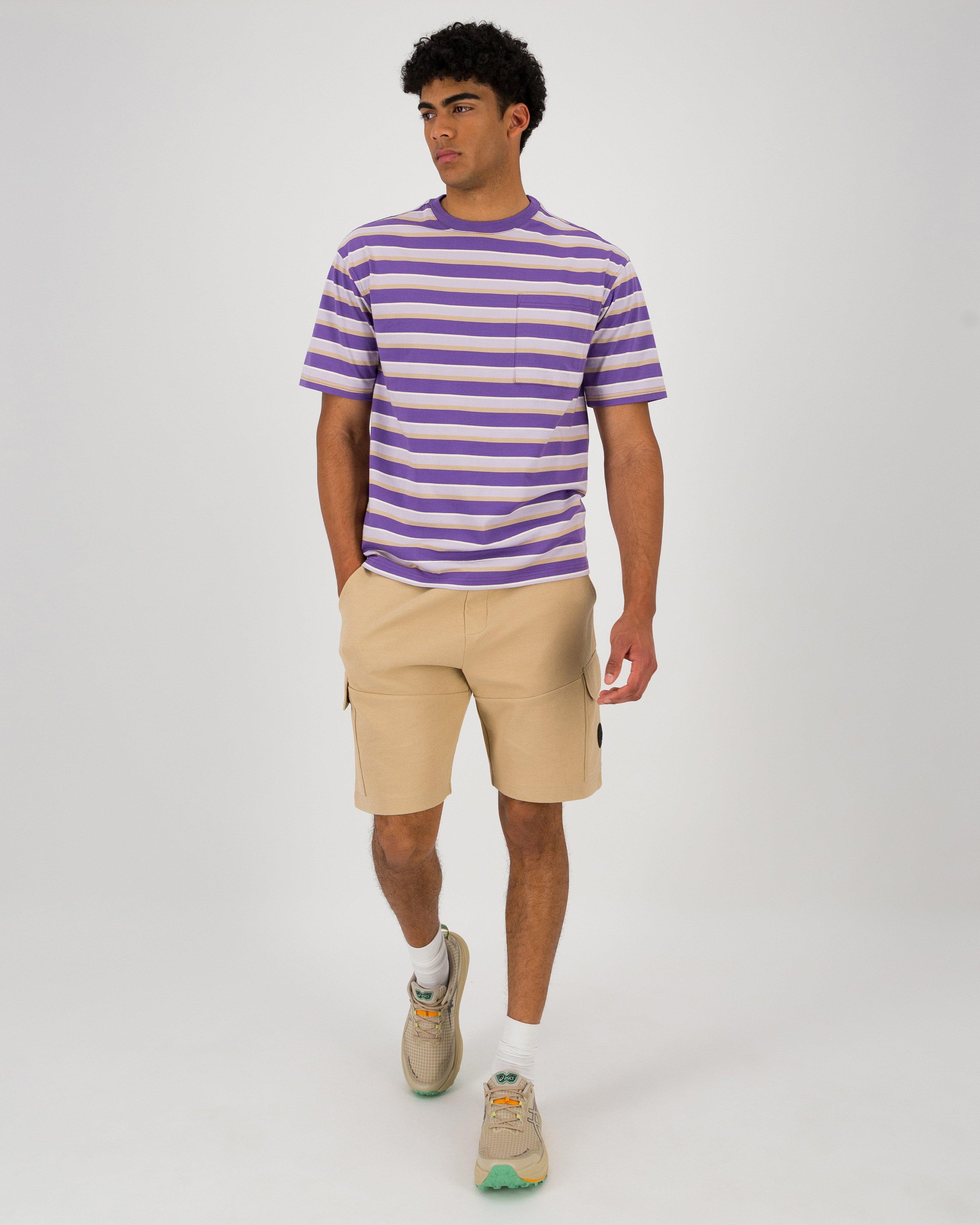 MMXXI Stripe Pocket T-shirt -  Lilac