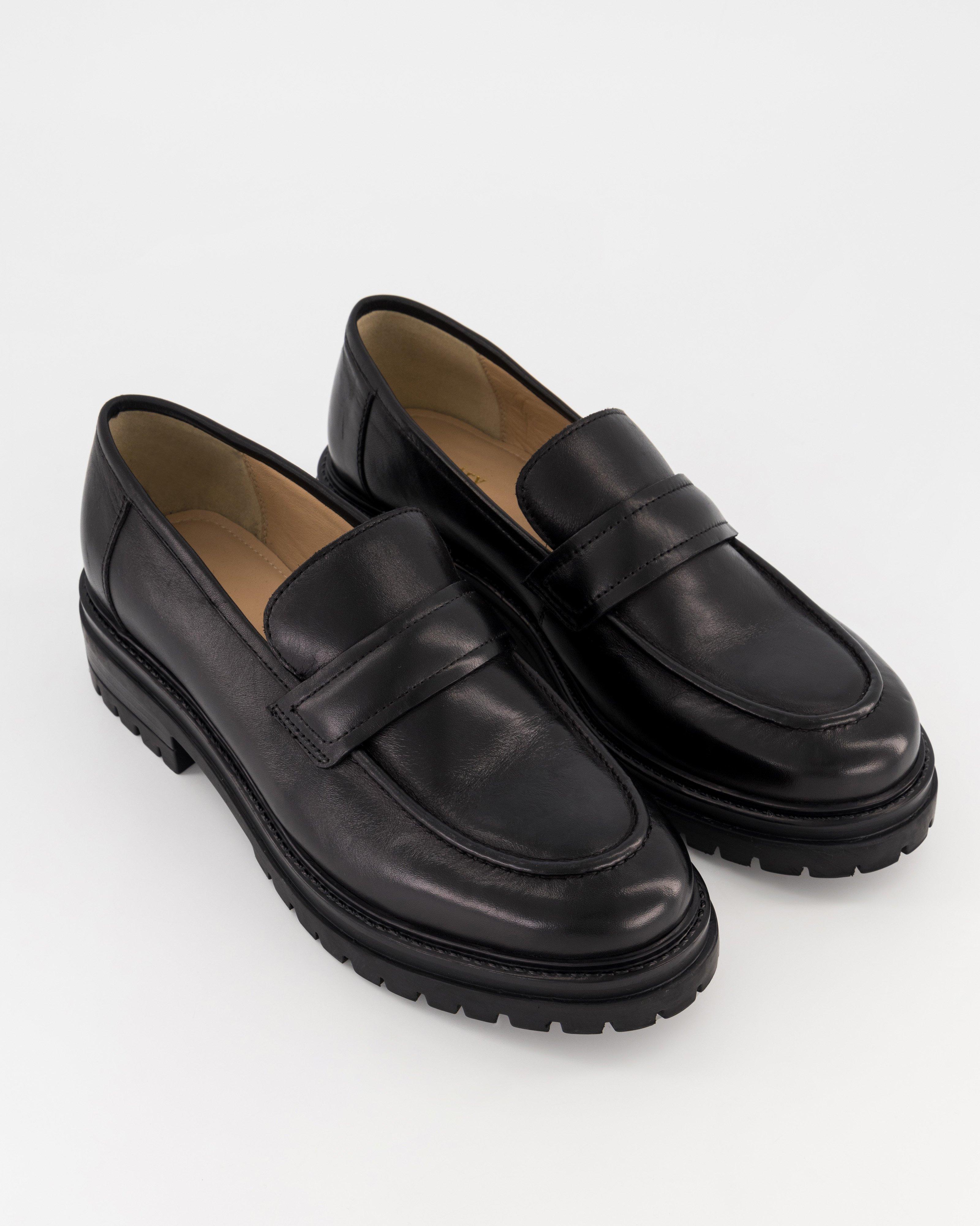 Kiley Chunky Leather Brogue -  Black