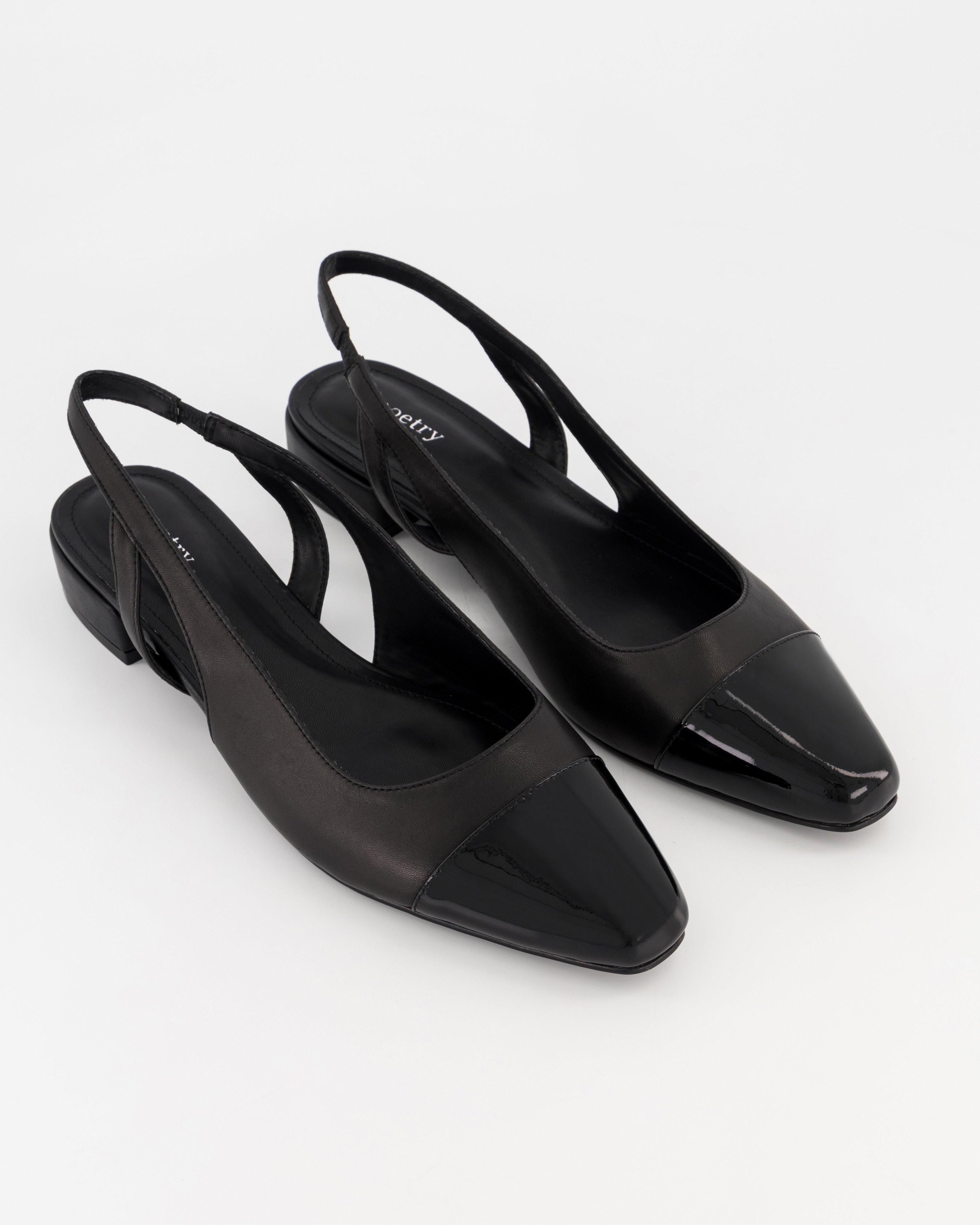 Daphne Patent Leather Slingback -  Black