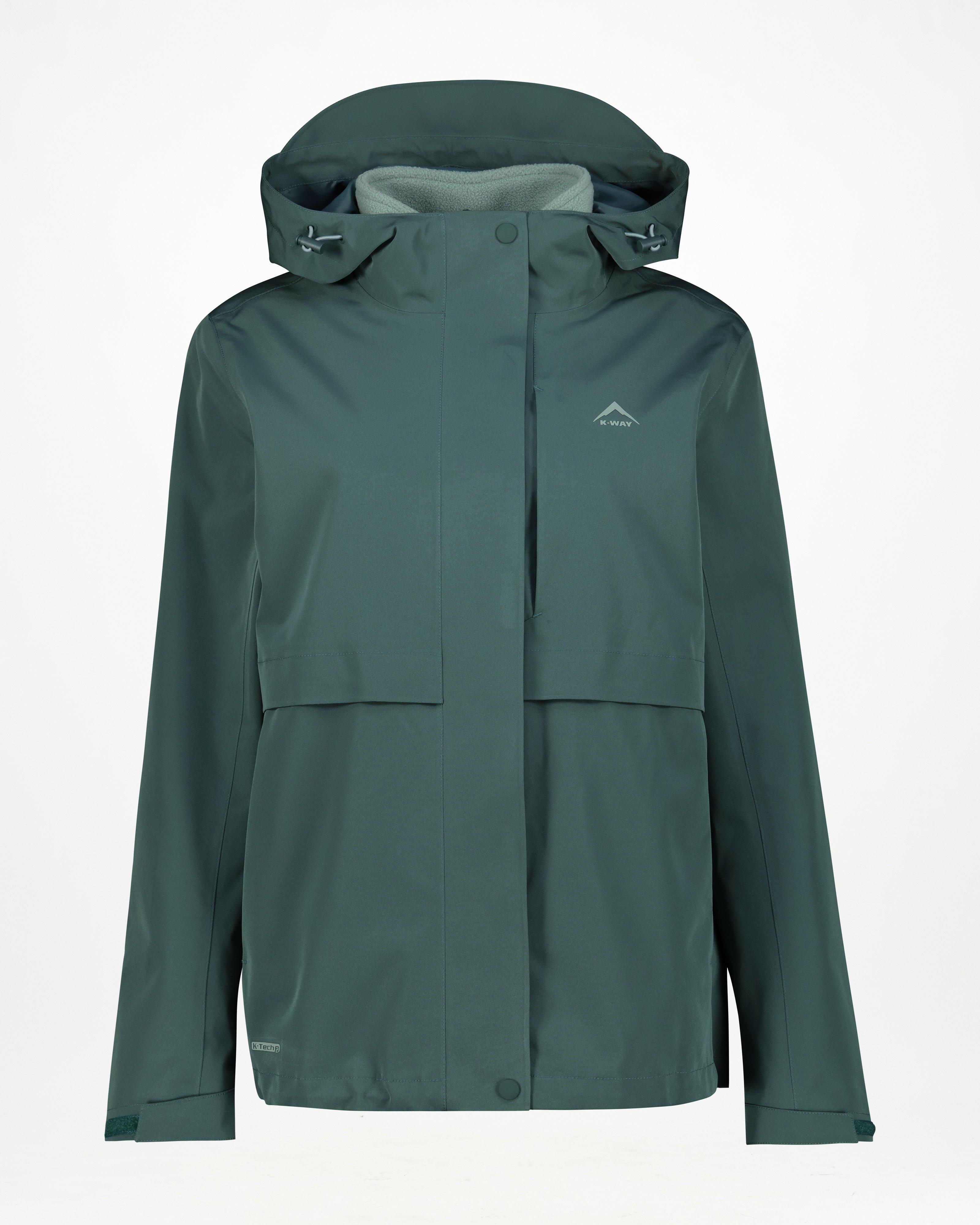 ジャケット K WAY Women Jackets K5116ZW 591 GREEN Jackets Woman NINEV CRYSTAL CHINTZ THERMO HEAVY Short GREEN