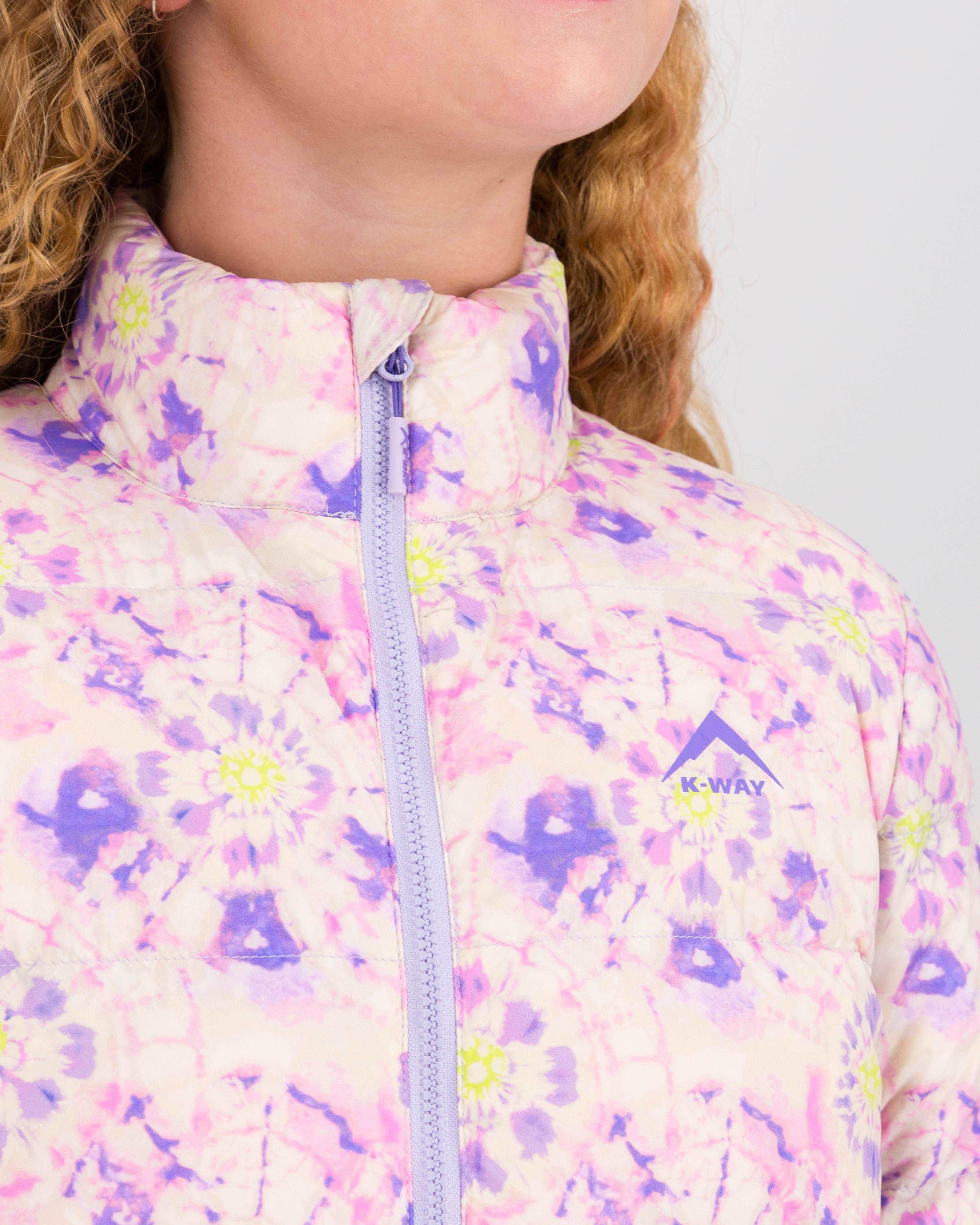 K-Way Youth K-lite Printed Wide Channel Down Puffer Jacket -  Pink