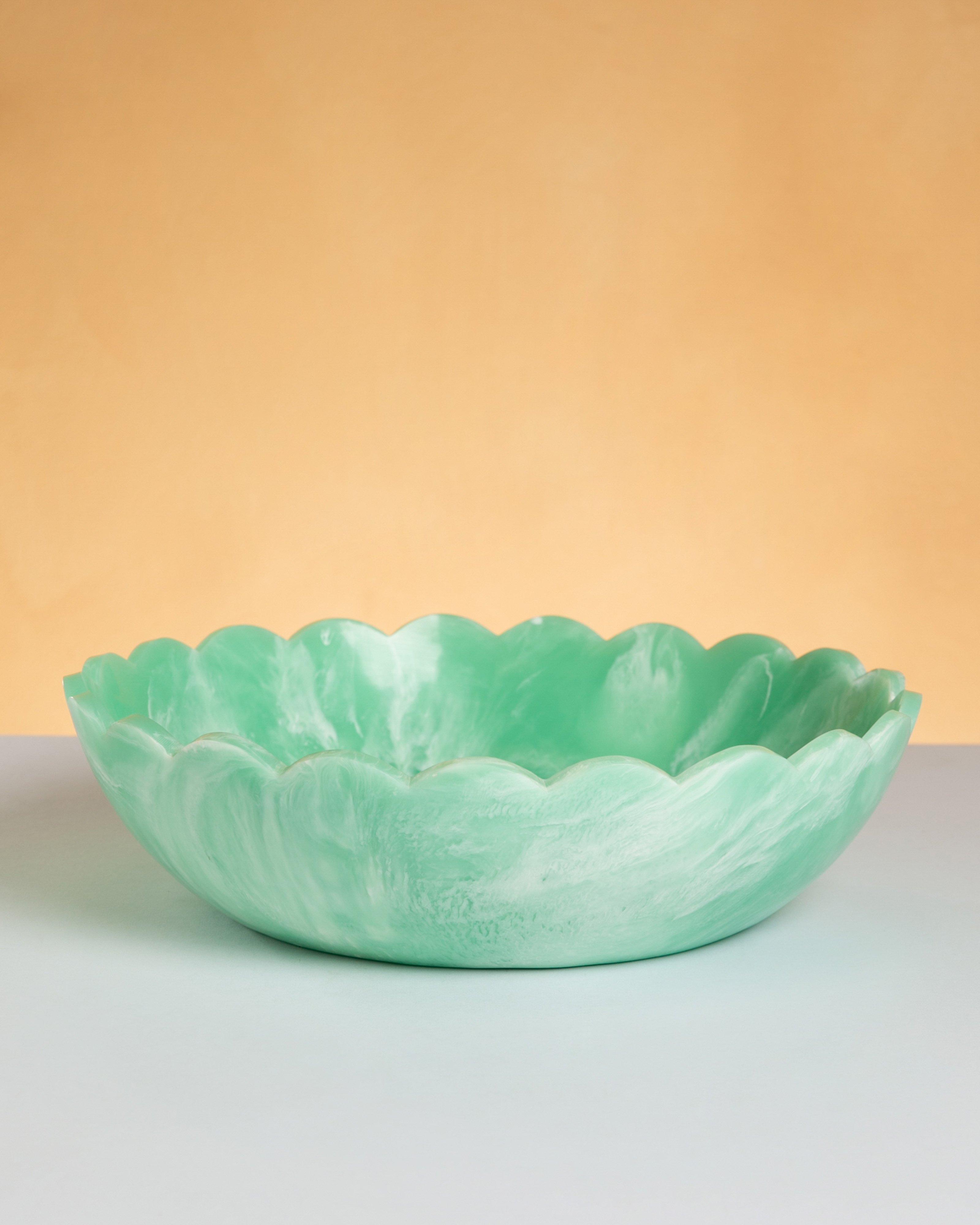 Resin Large Scallop Bowl -  Sage