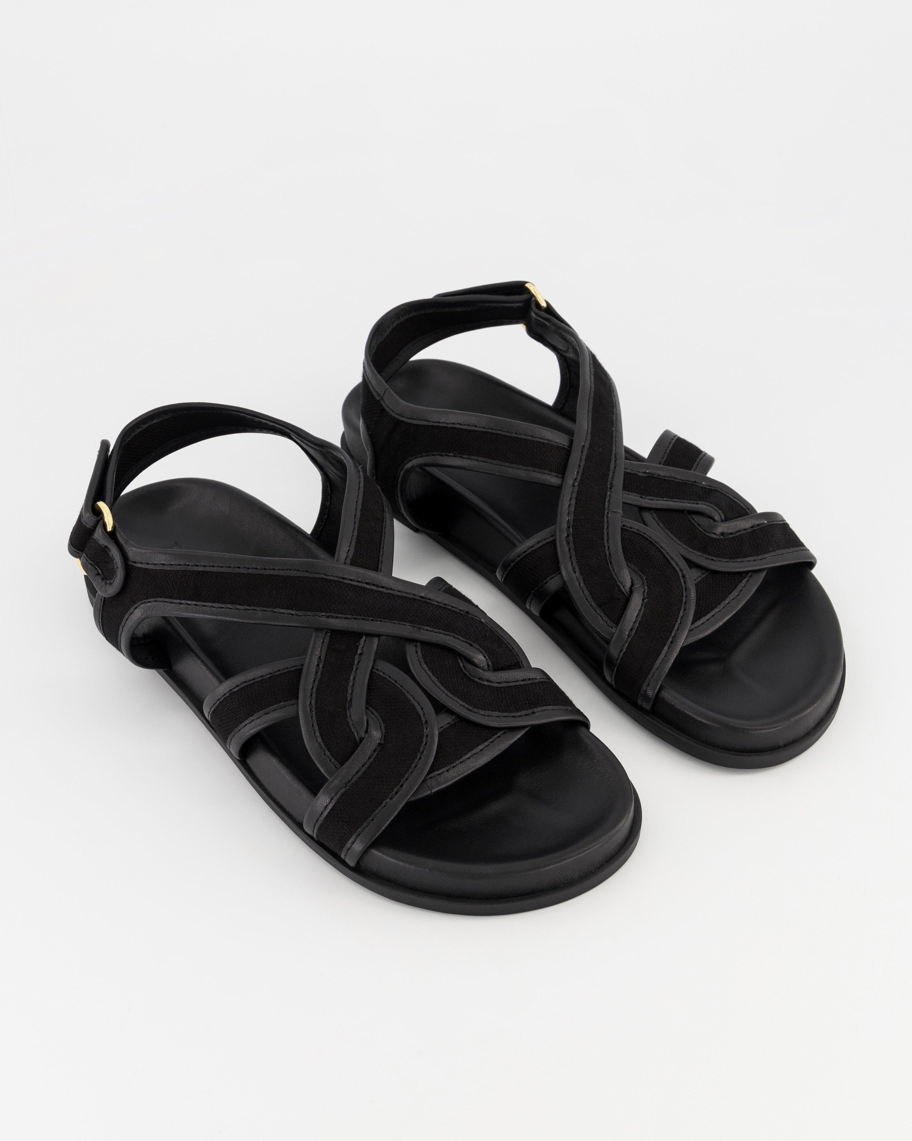 Londi Leather Chunky Sandal -  Black