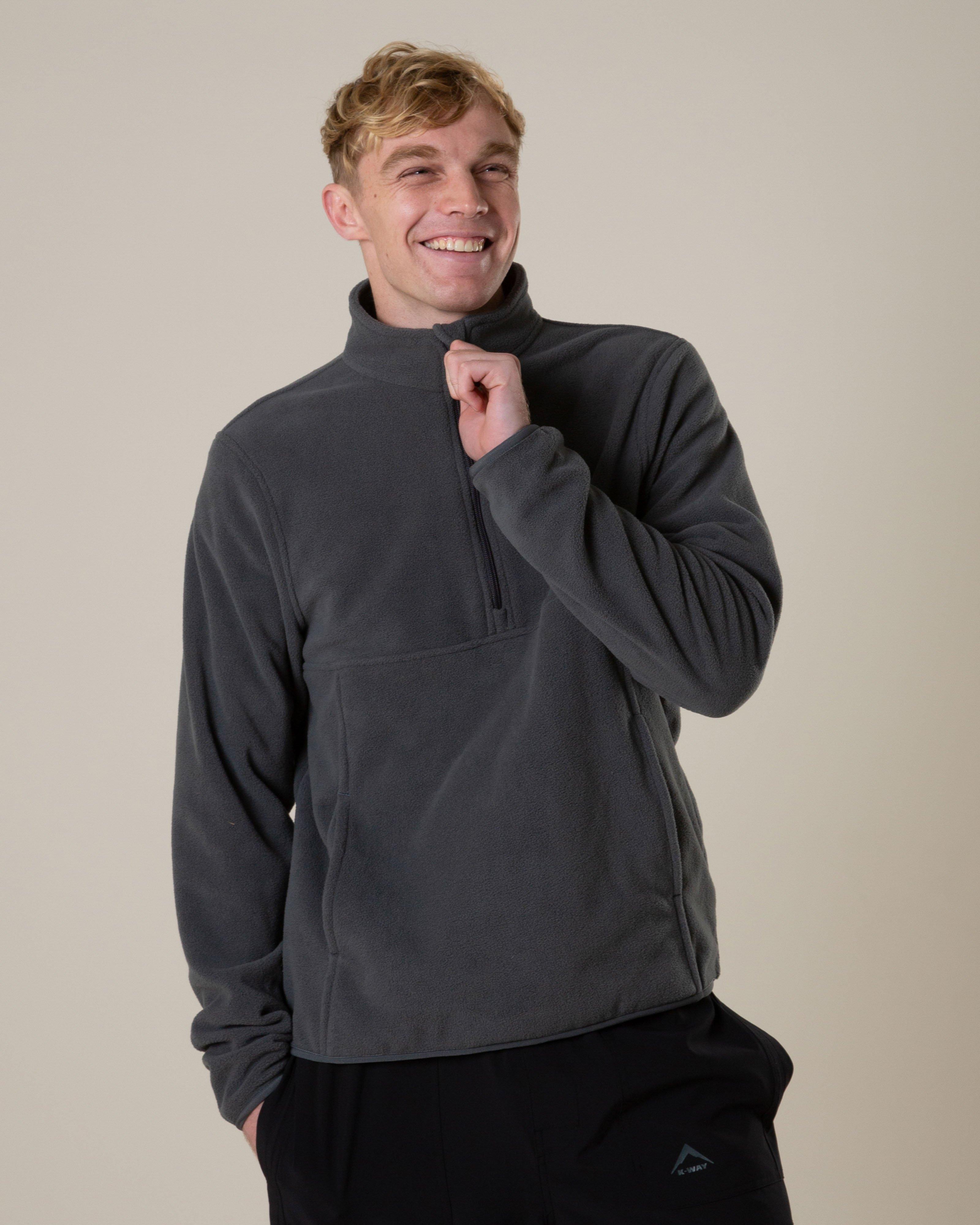 K-Way Men’s Marco 1/2 Zip Tech Fleece Top -  Charcoal