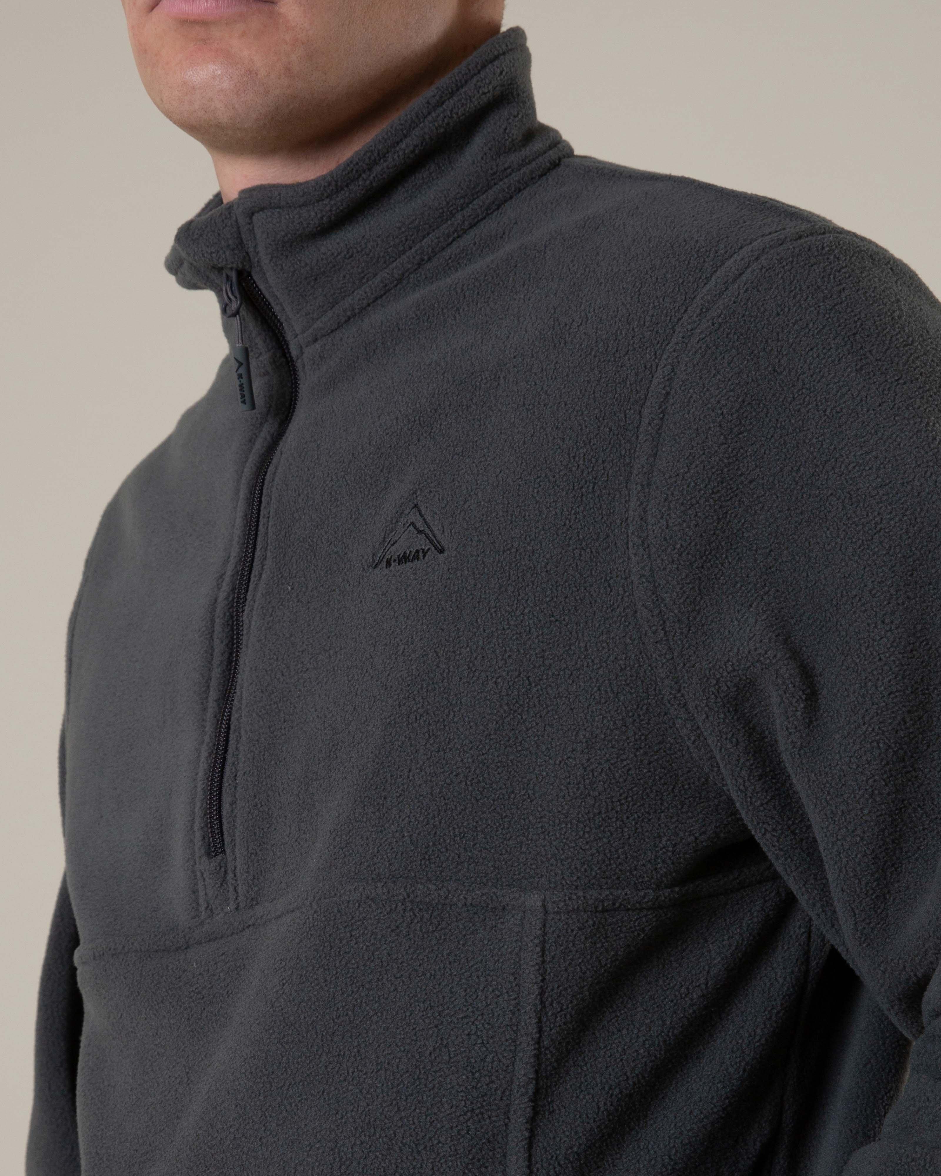 K-Way Men’s Marco 1/2 Zip Tech Fleece Top -  Charcoal