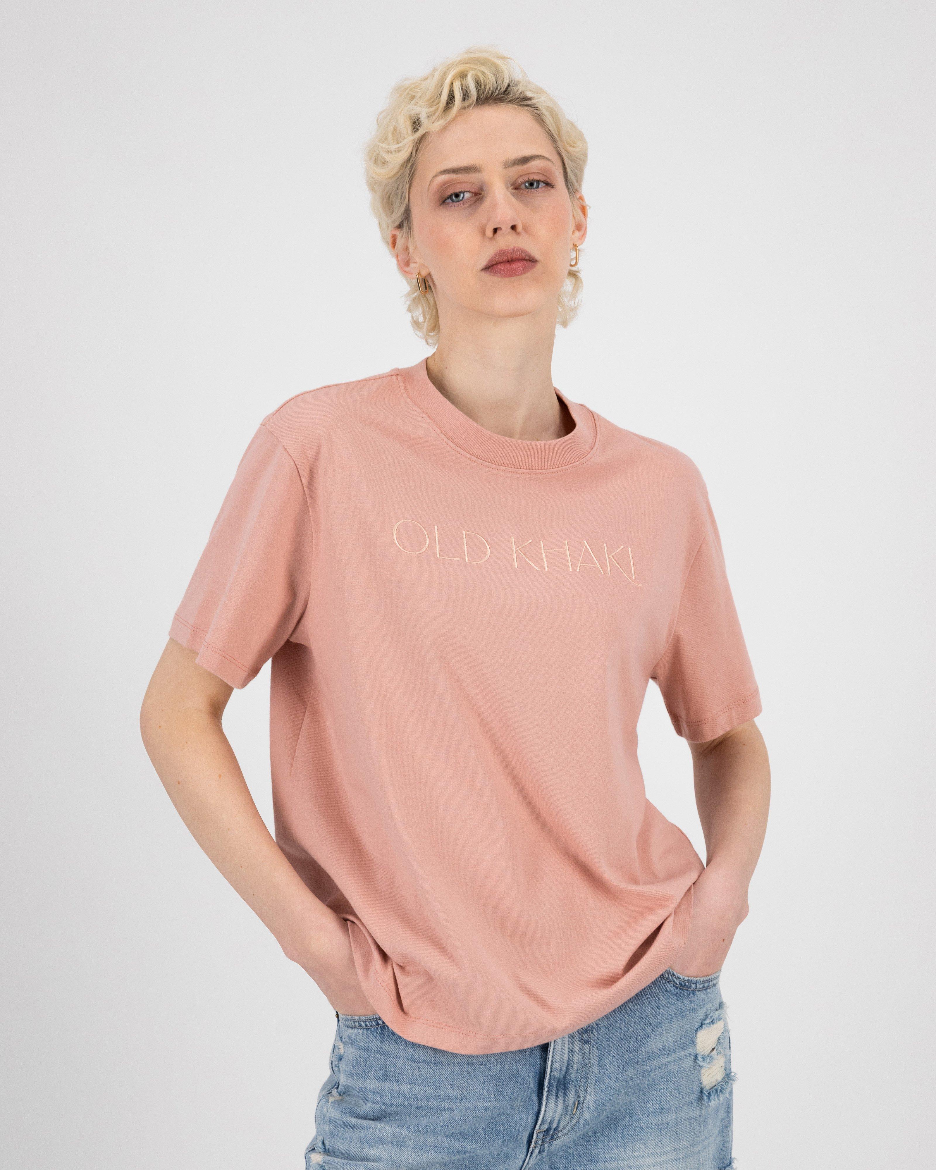 Women’s Dallas Embroidered T-Shirt  -  Dusty Pink