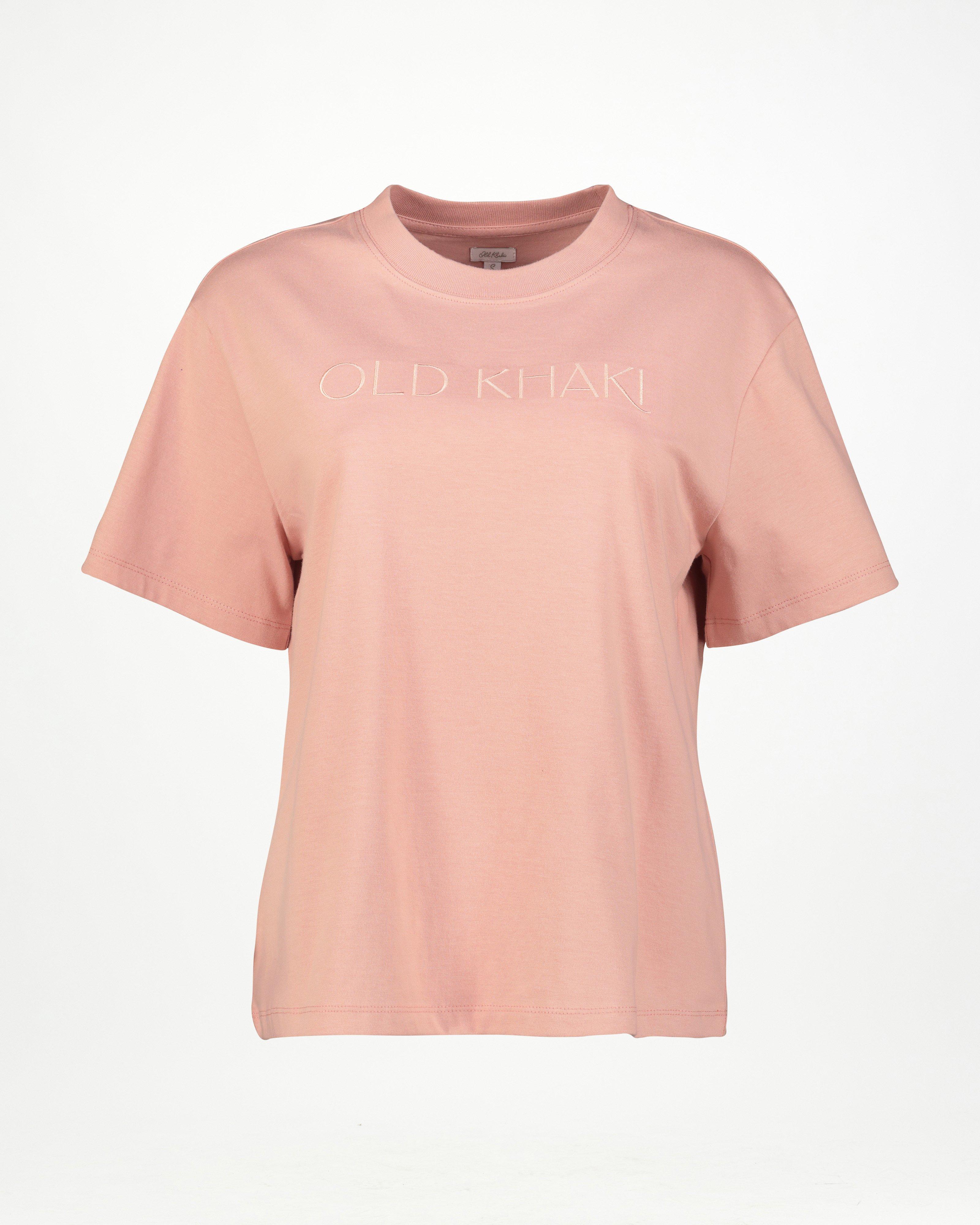 Women’s Dallas Embroidered T-Shirt  -  Dusty Pink