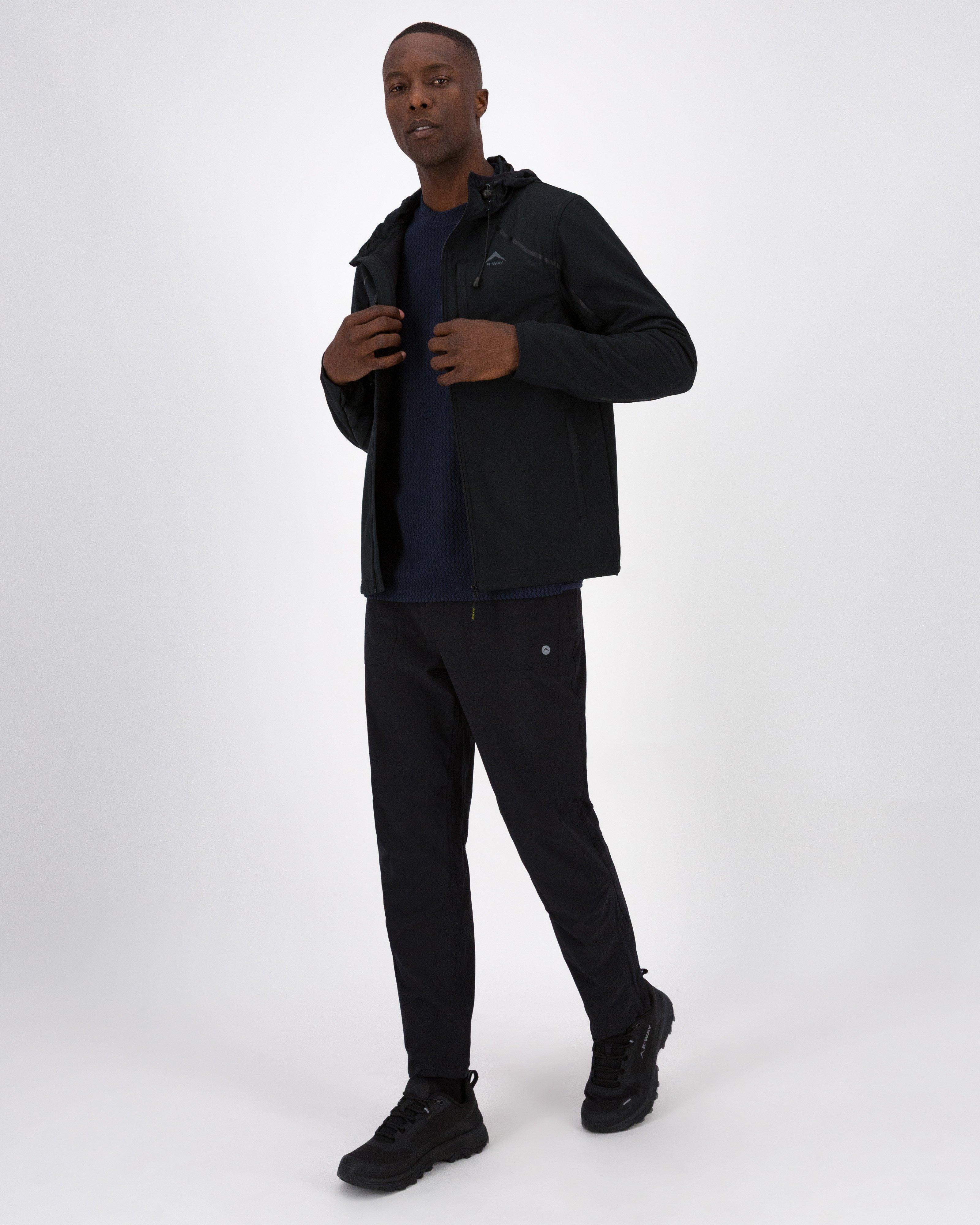 K-Way Men’s Hybrid Softshell Jacket -  Black