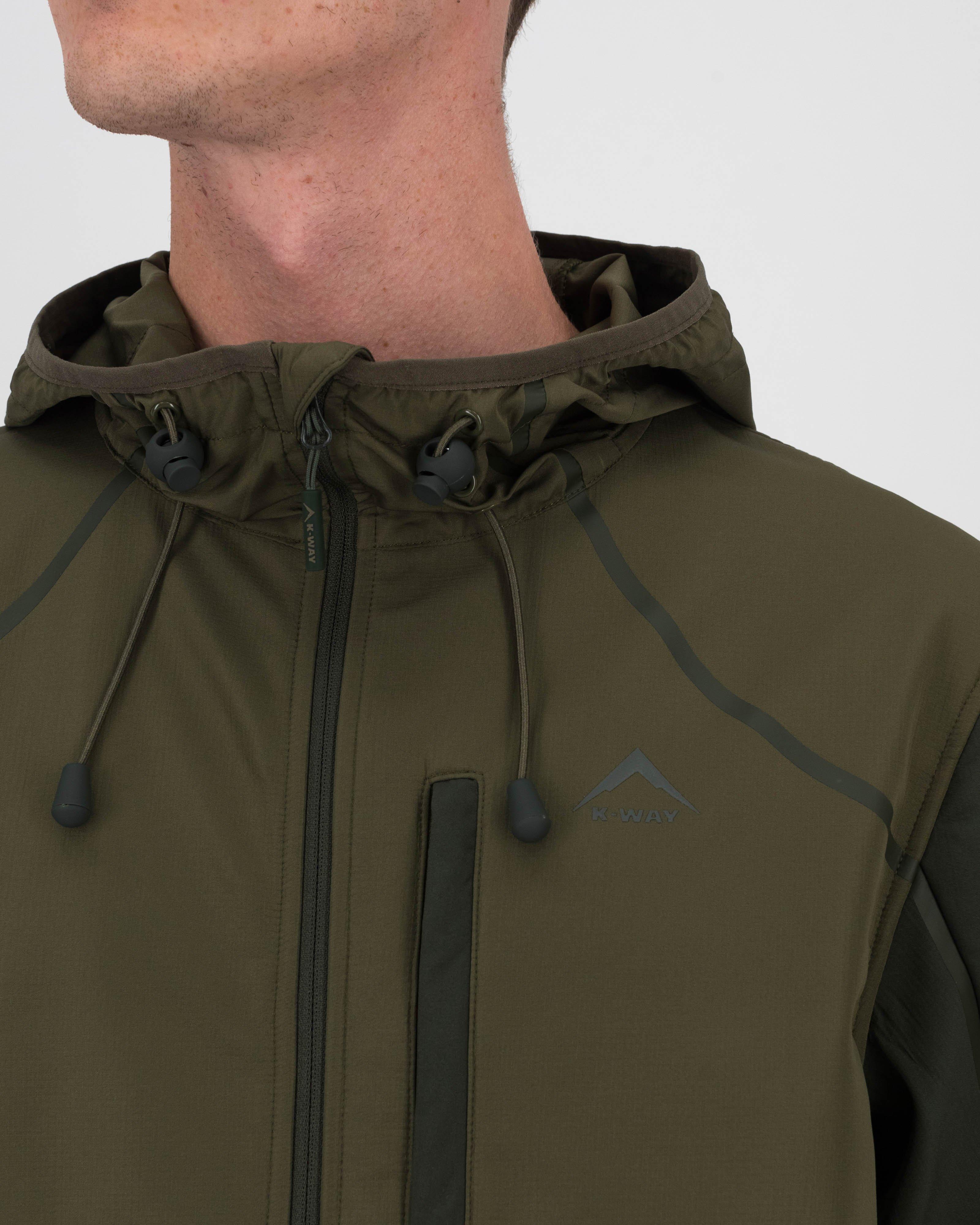 K-Way Men’s Hybrid Softshell Jacket -  Dark Olive