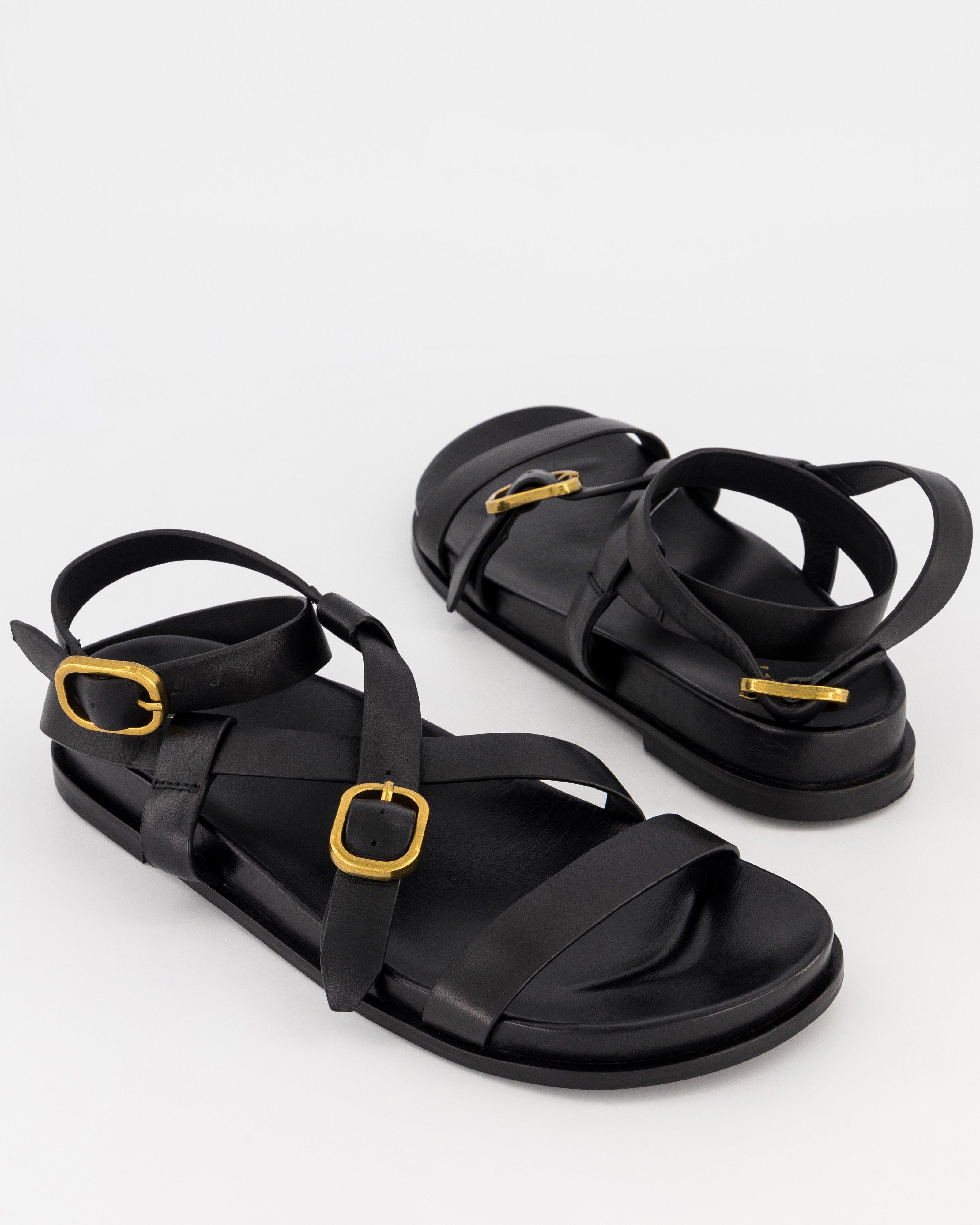 Bijou Leather Sandal -  Black