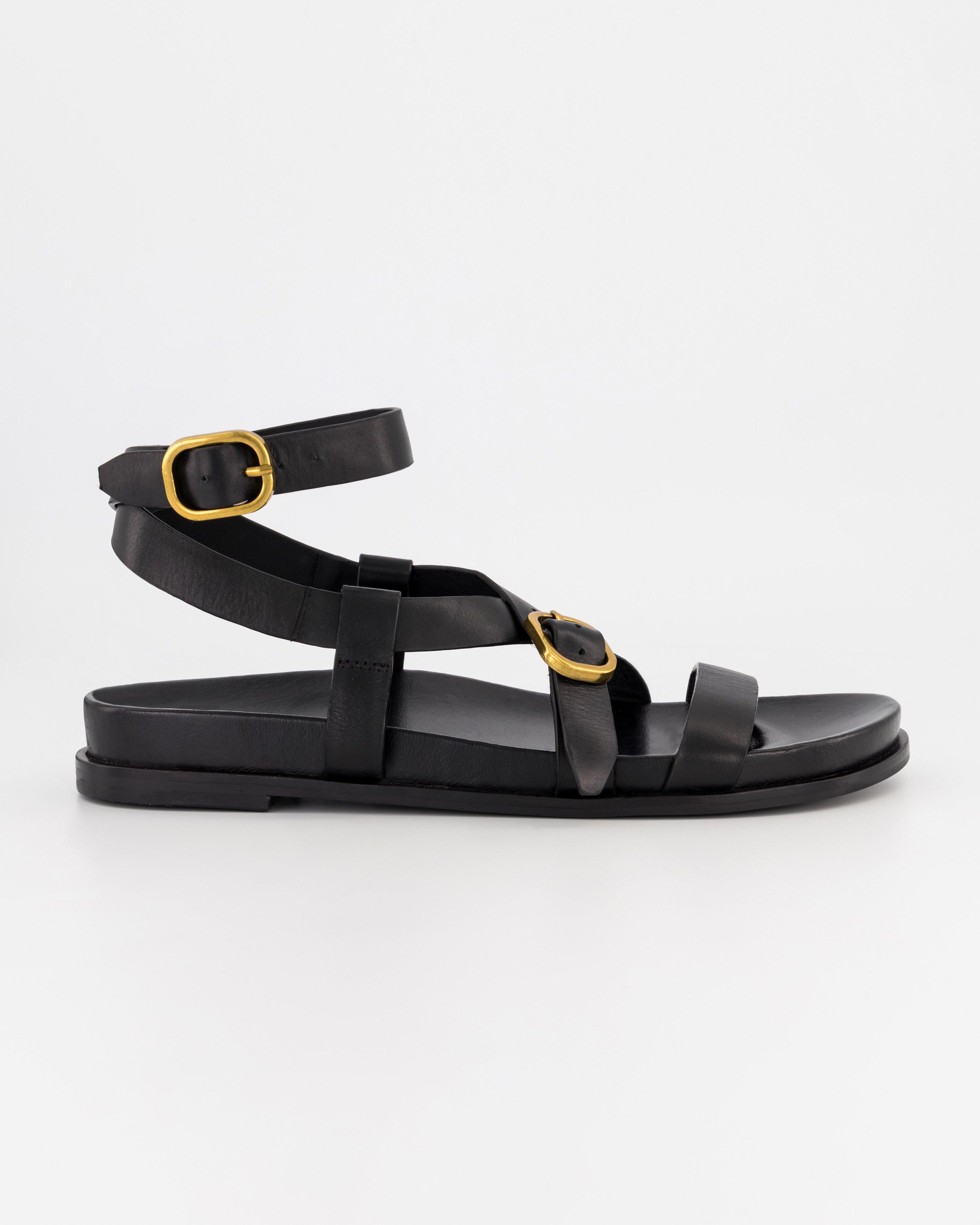 Bijou Leather Sandal -  Black