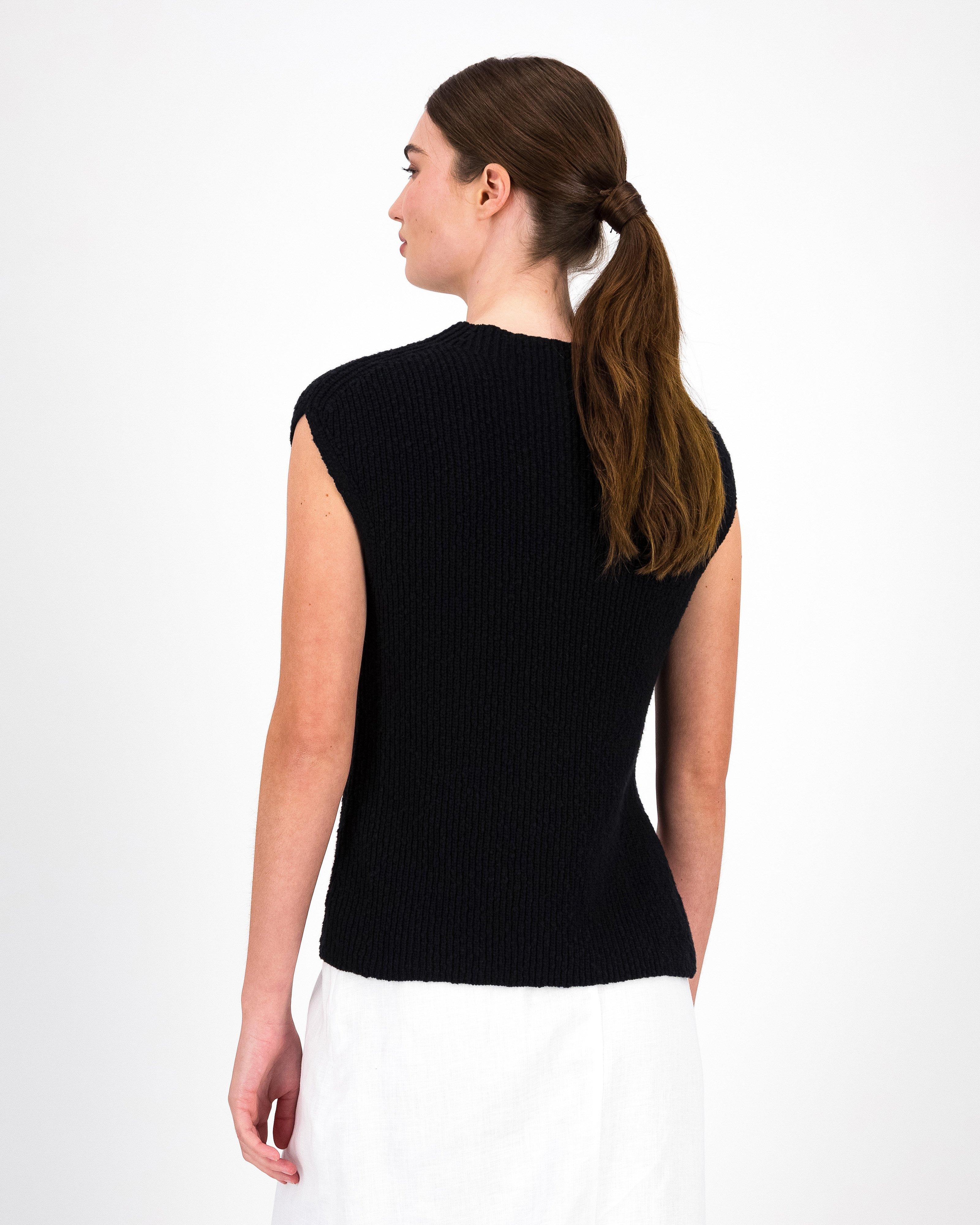 Kent Sleeveless Knitwear Vest -  Black