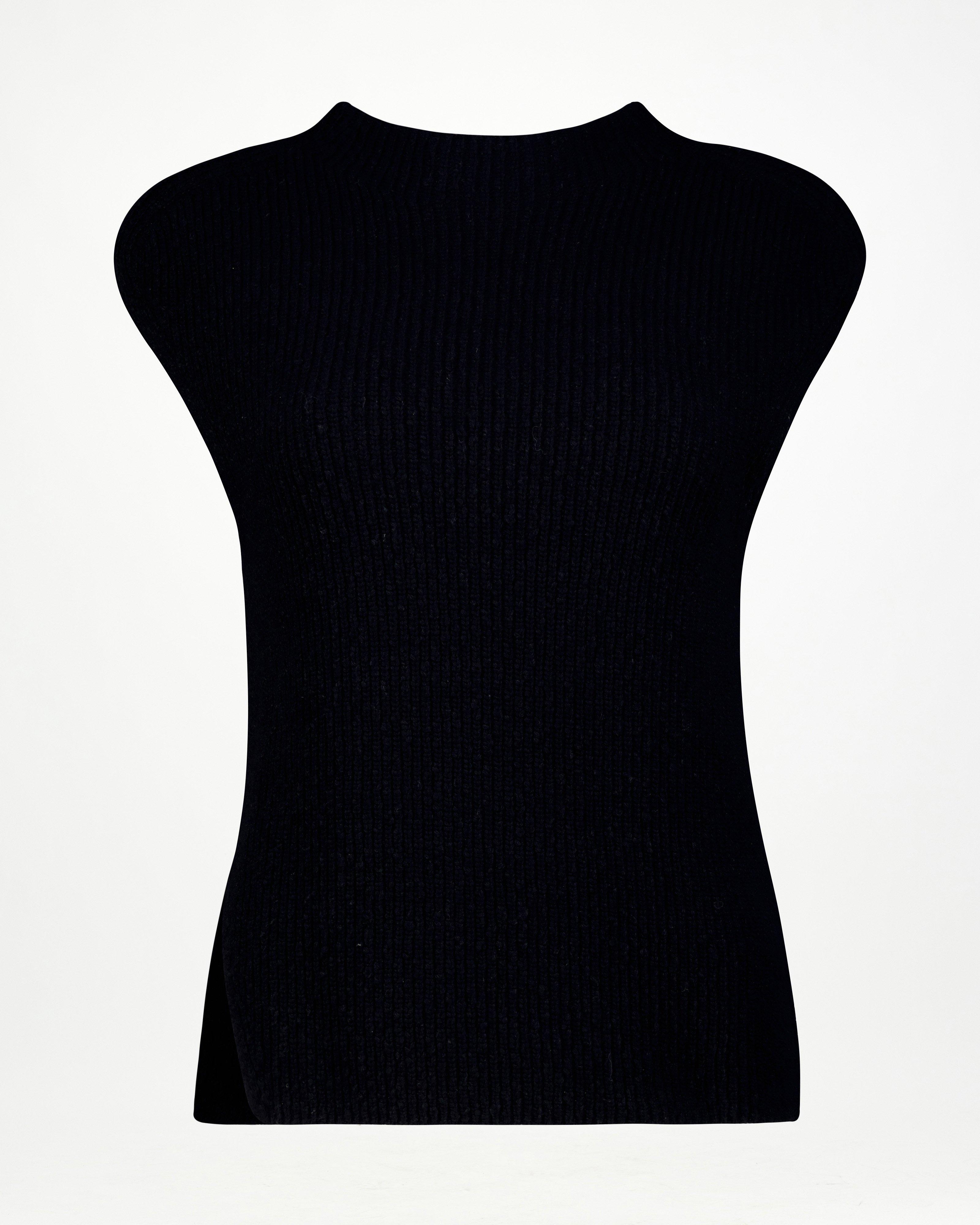 Kent Sleeveless Knitwear Vest -  Black