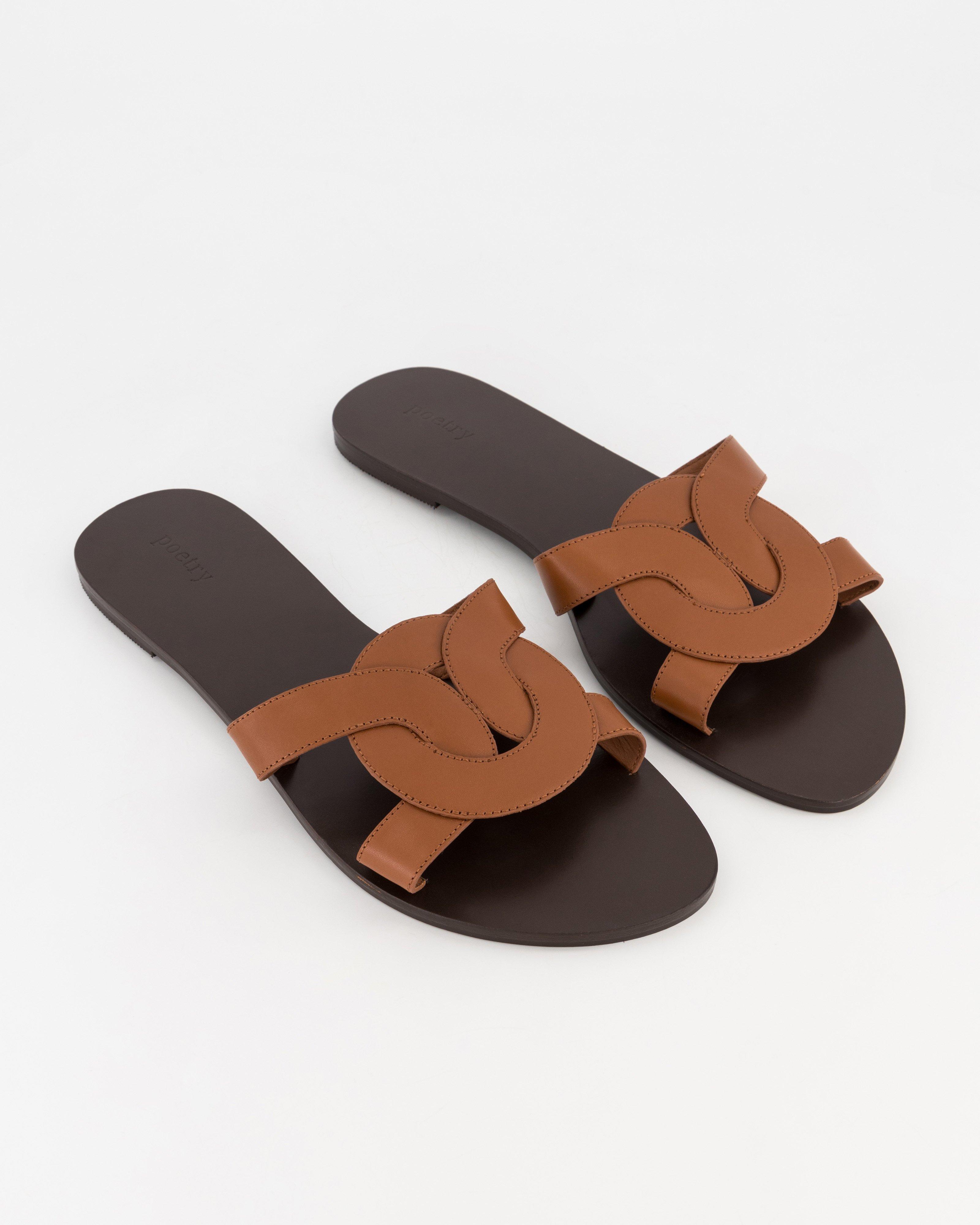 Brienne Leather Sandal -  Tan