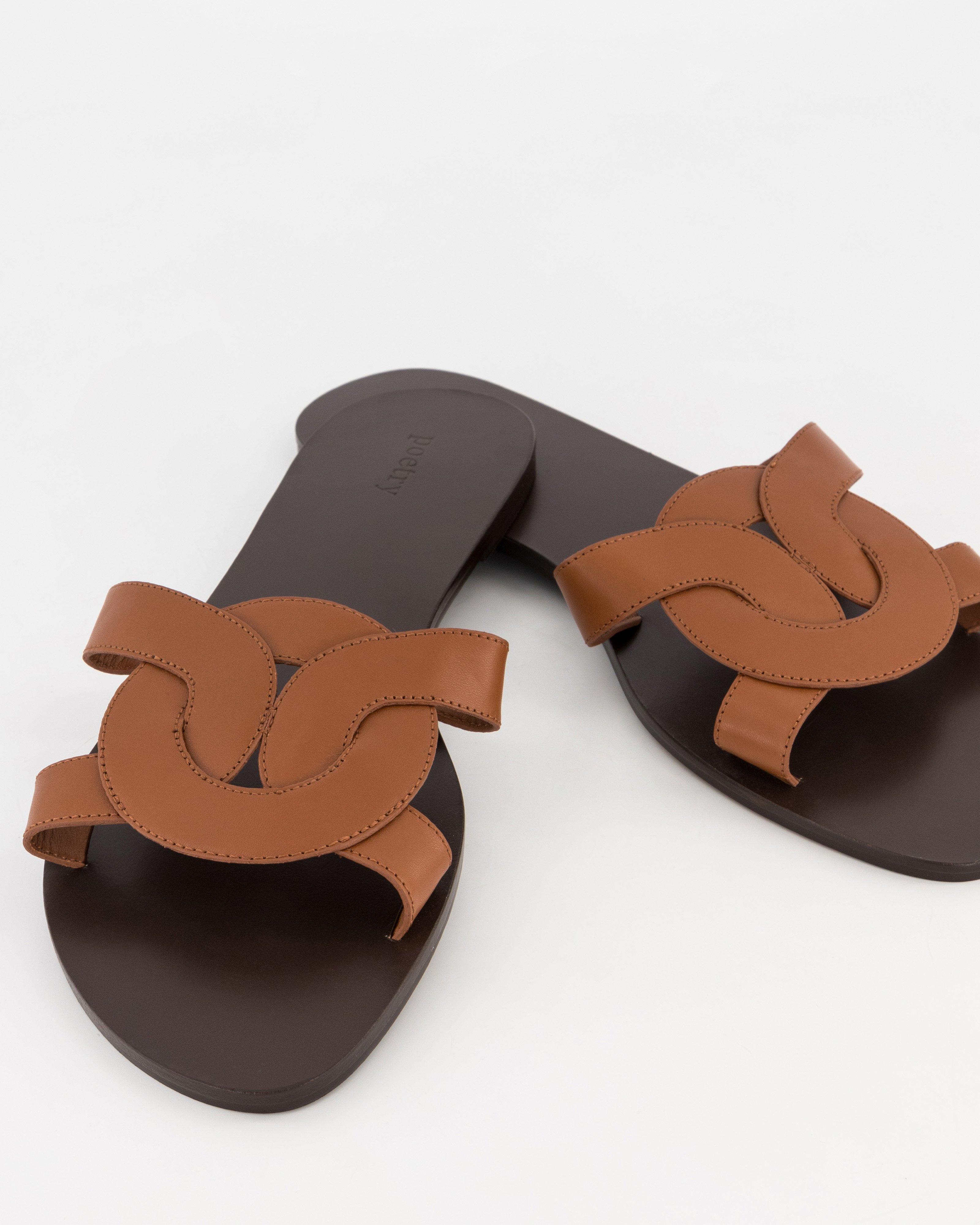 Brienne Leather Sandal -  Tan