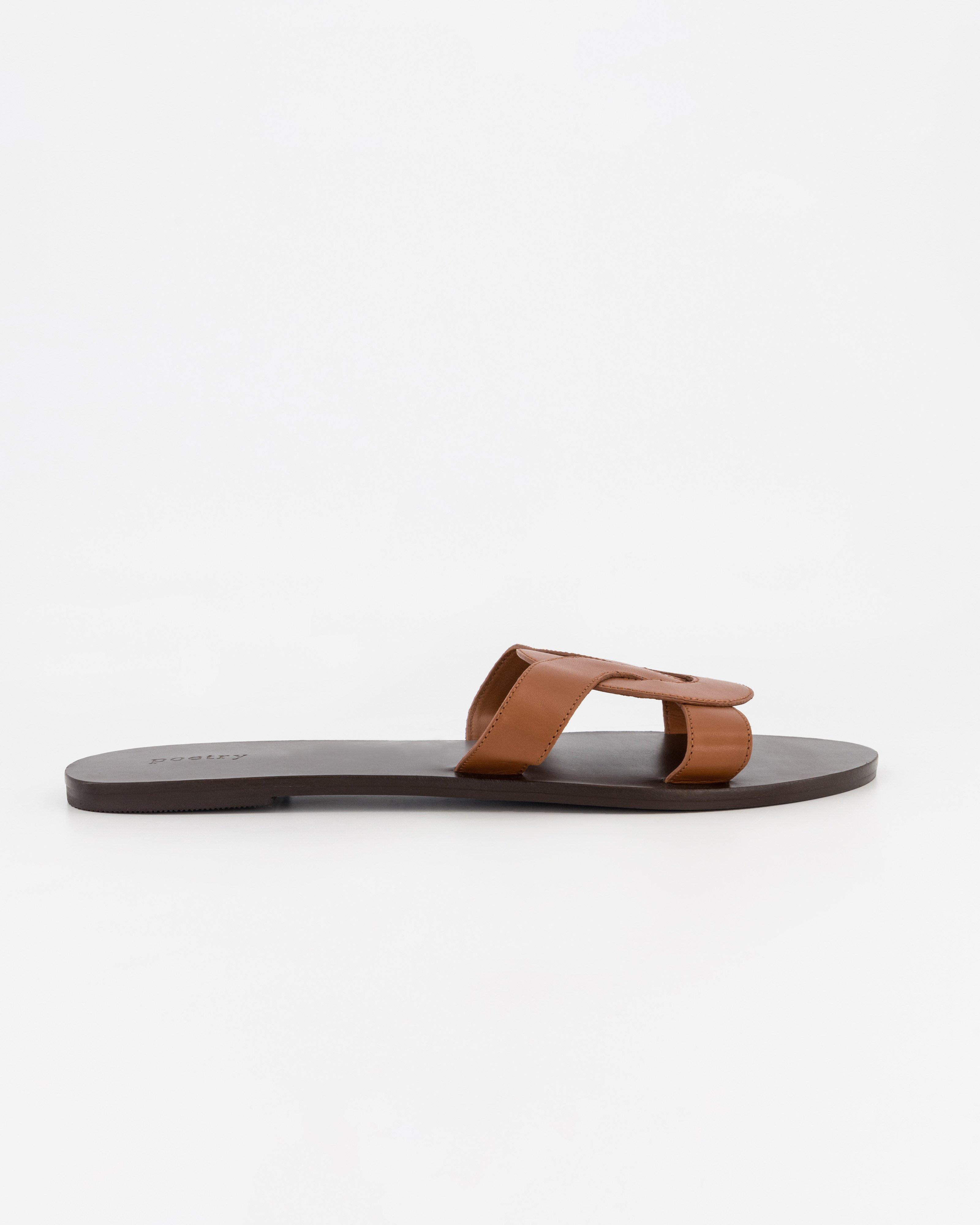 Brienne Leather Sandal -  Tan