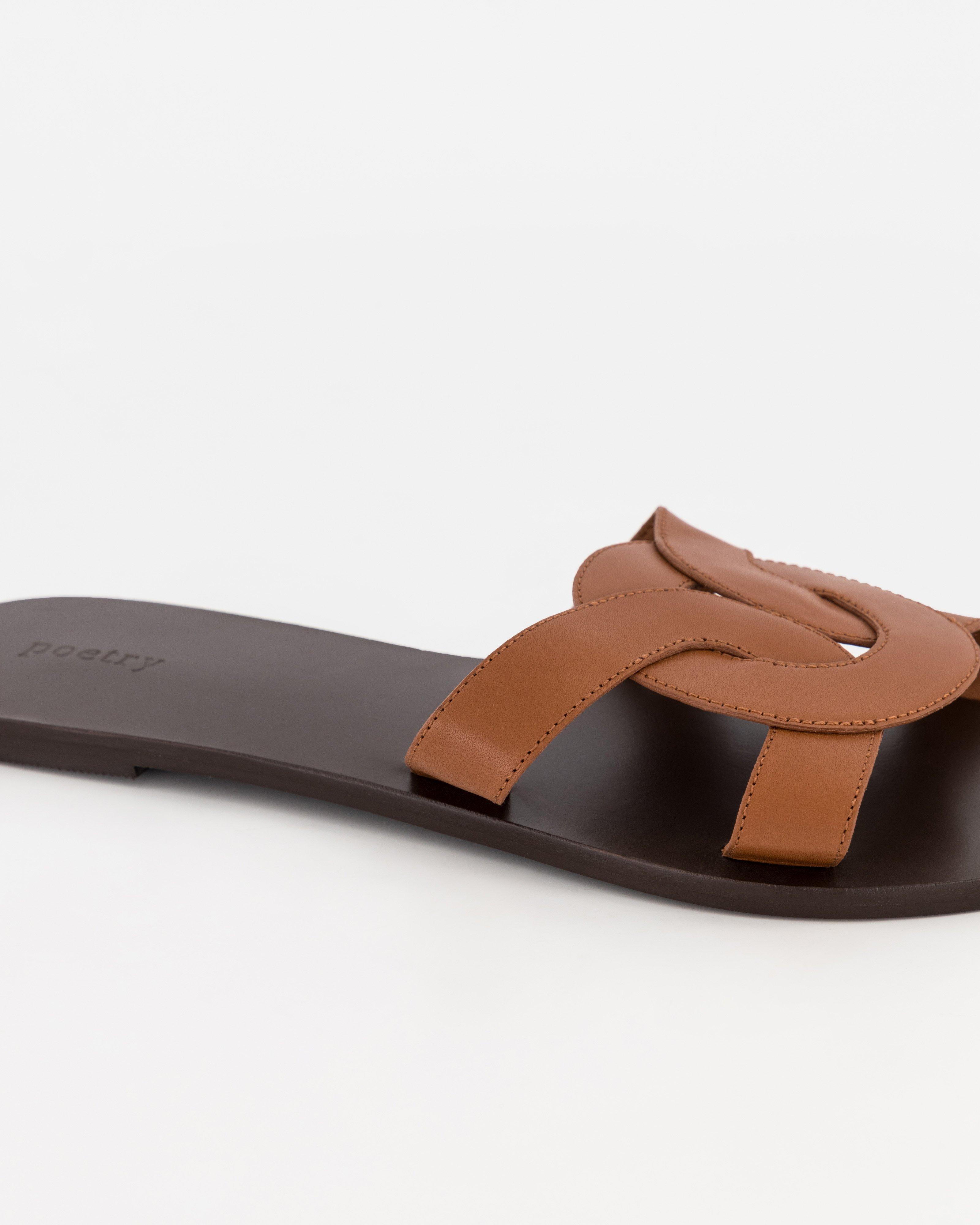 Brienne Leather Sandal -  Tan