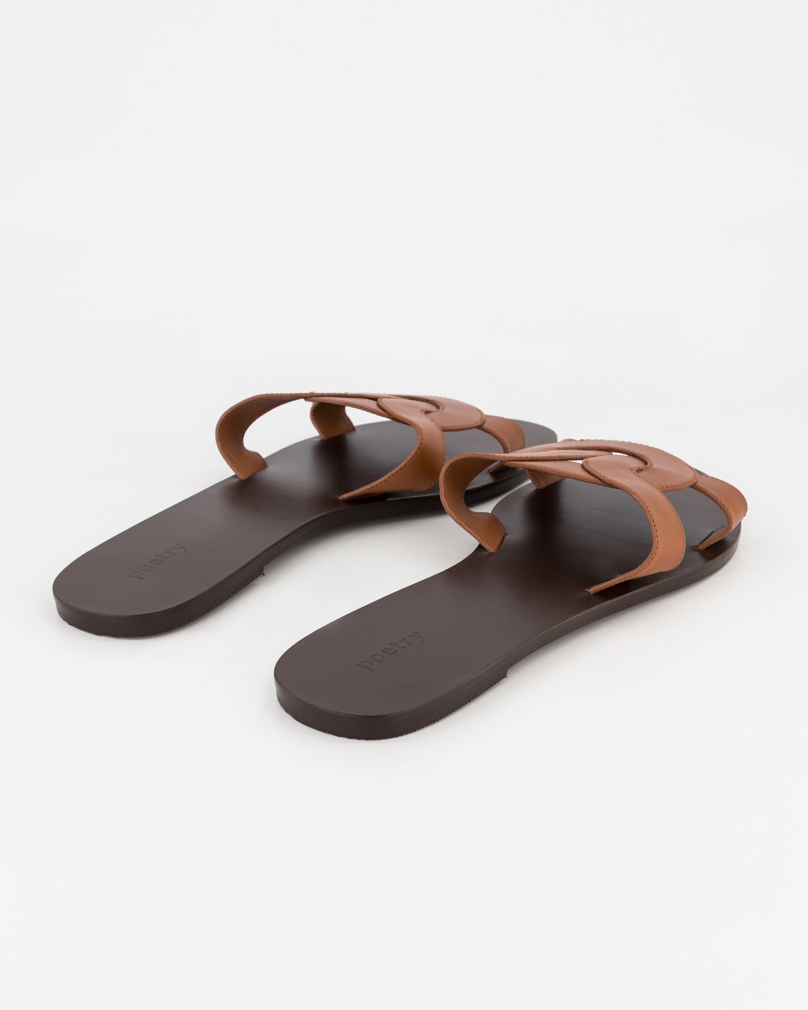 Brienne Leather Sandal -  Tan