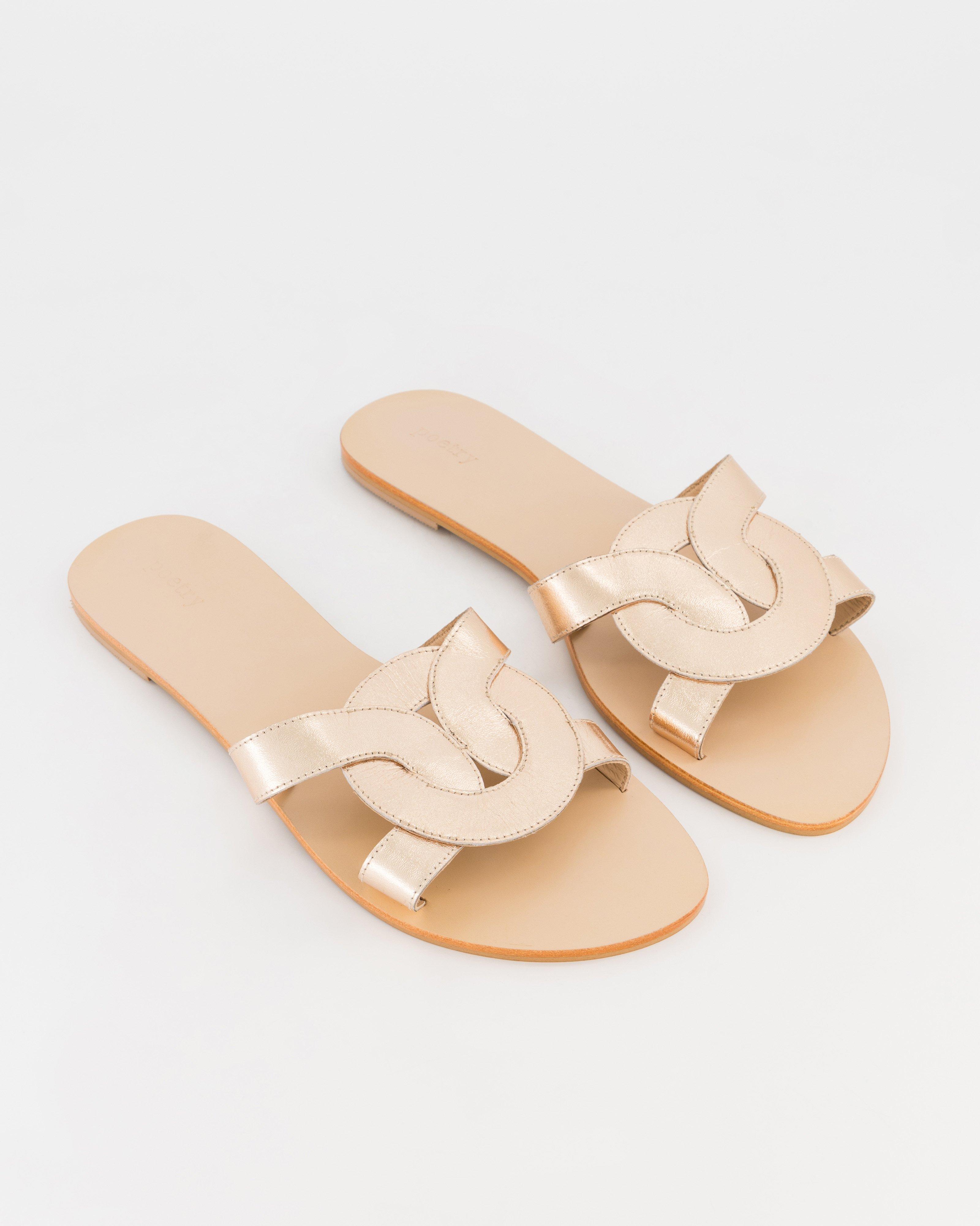 Brienne Leather Sandal -  Gold