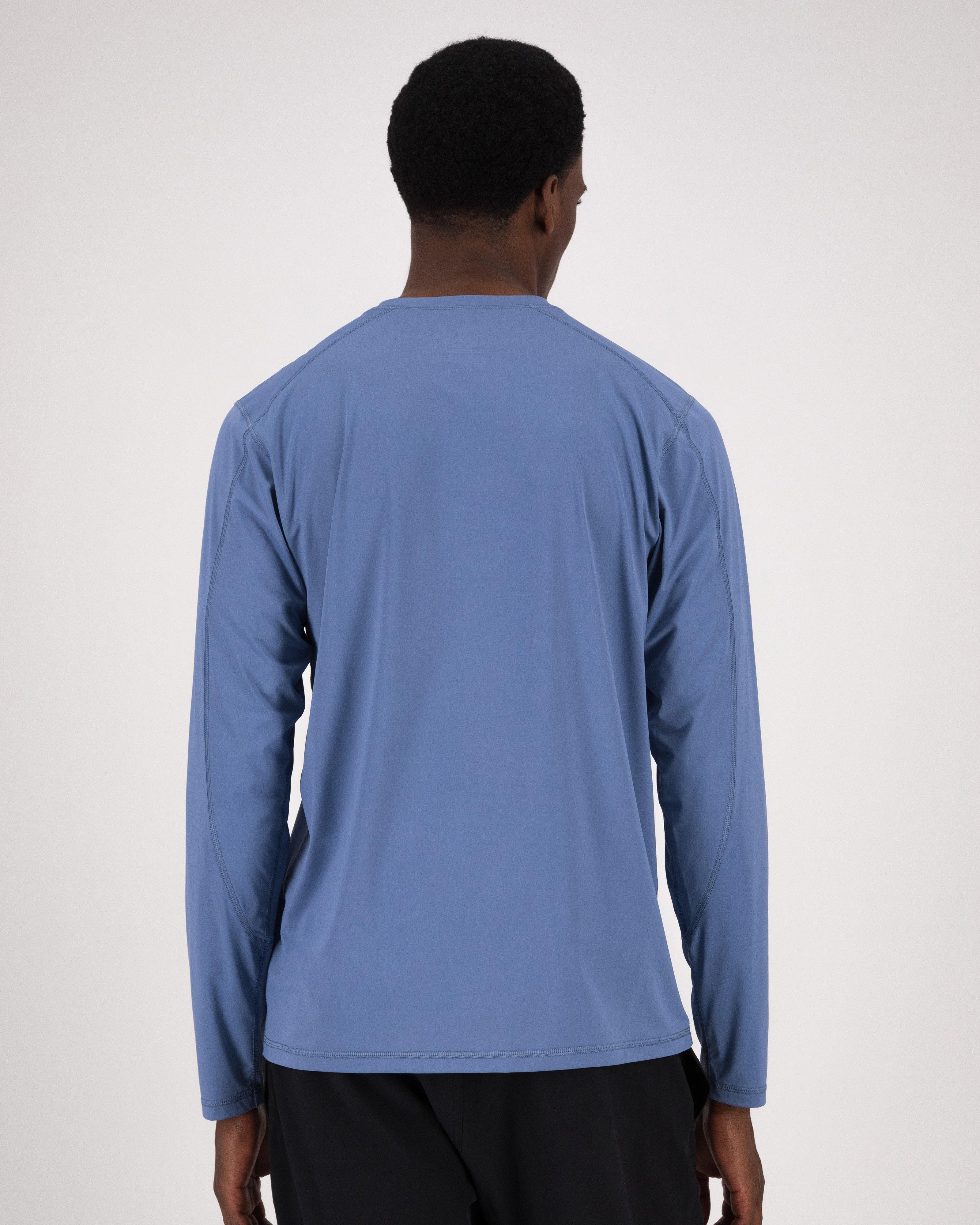 K-Way Men’s UV Guard Long Sleeve T-shirt -  Mid Blue