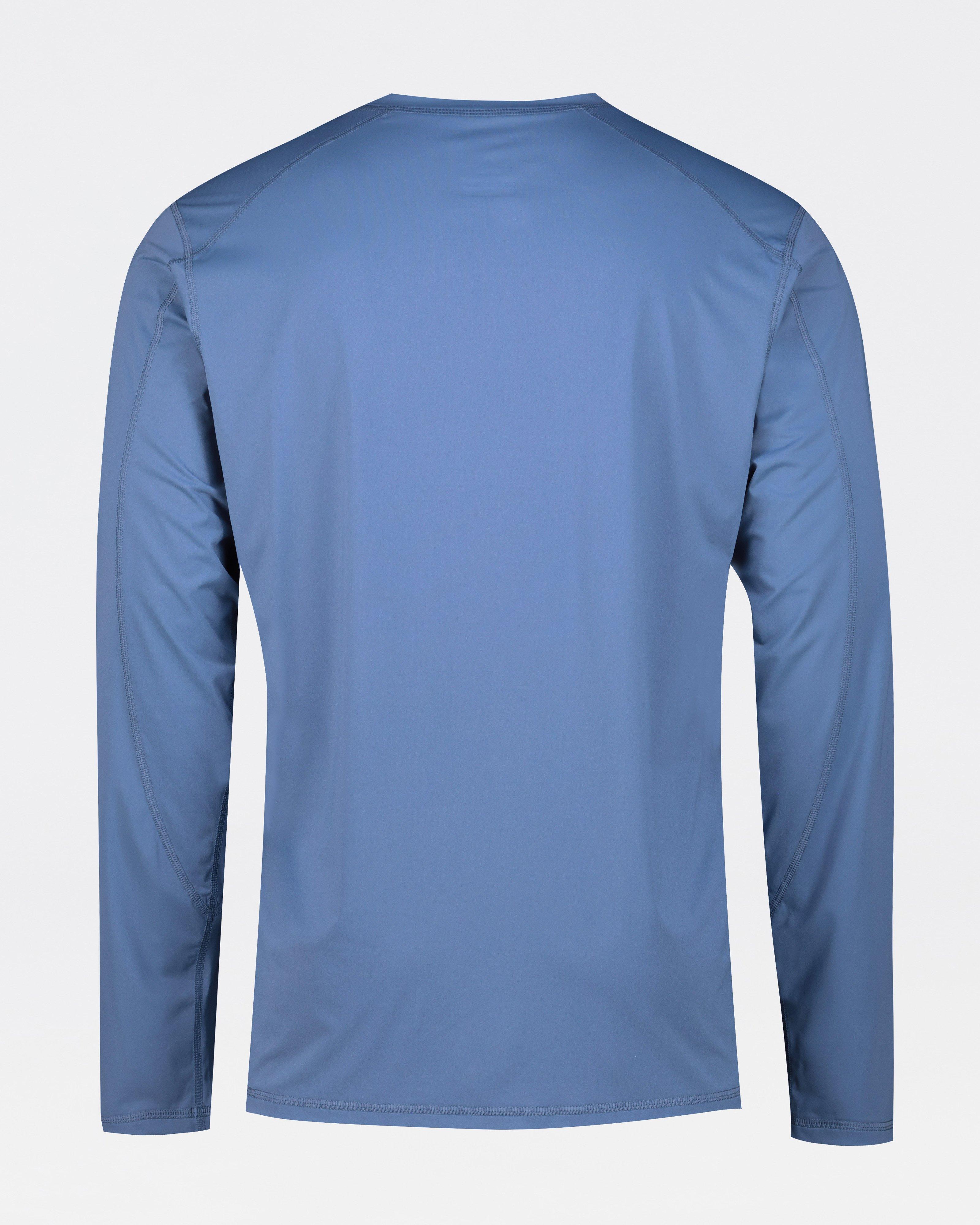 K-Way Men’s UV Guard Long Sleeve T-shirt -  Mid Blue