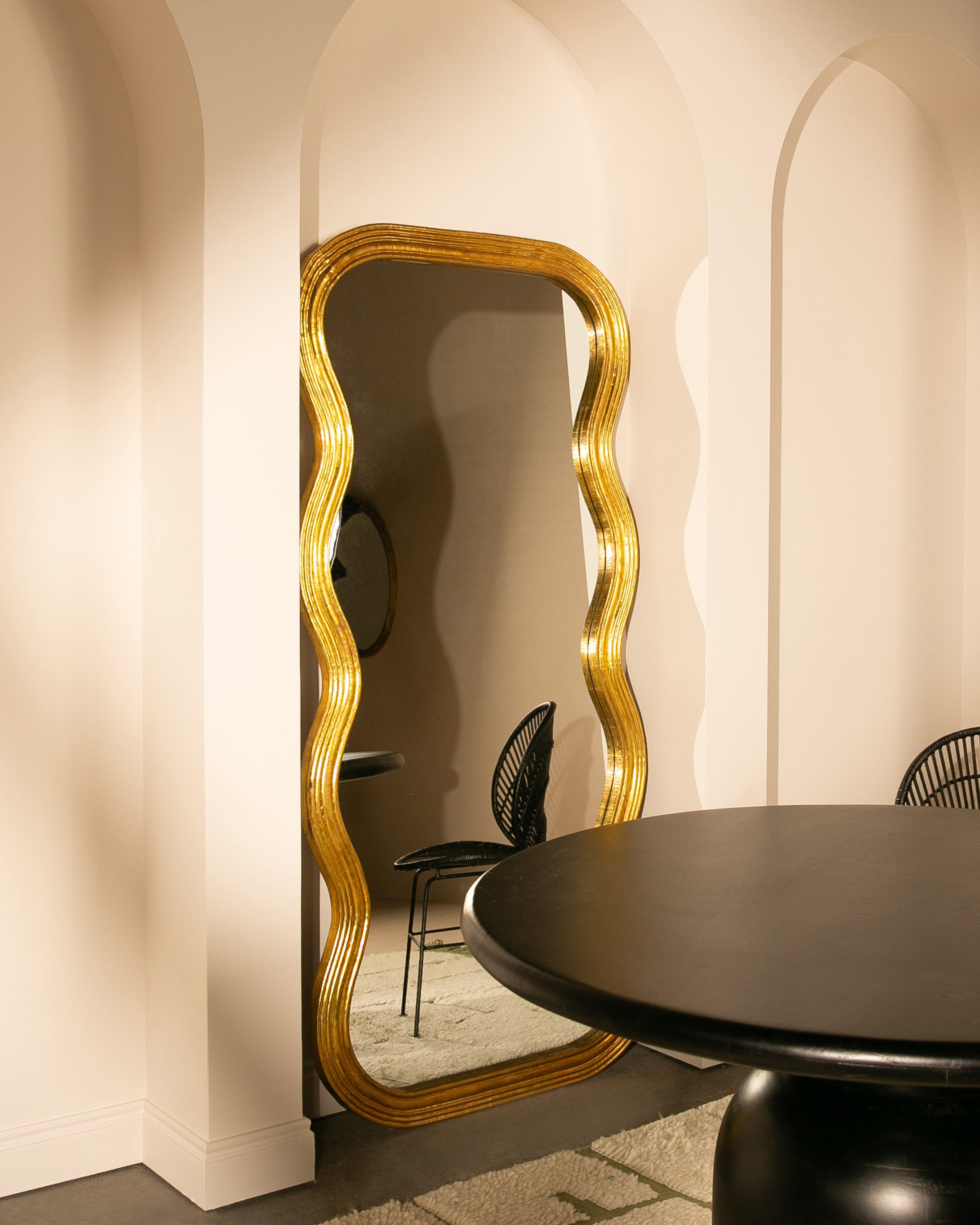 Kiley Brass Cladded Floor Length Mirror -  Gold