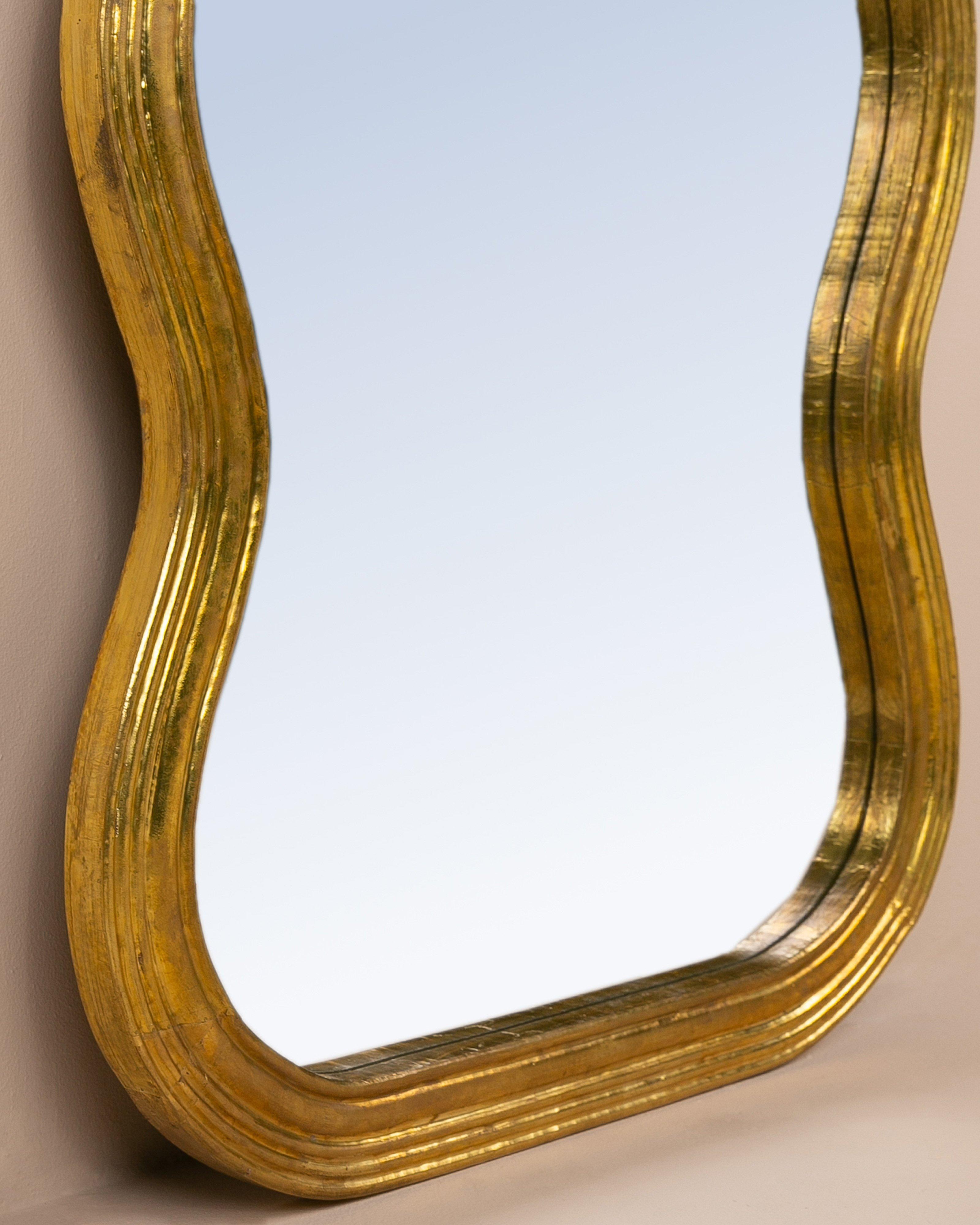 Kiley Brass Cladded Floor Length Mirror -  Gold