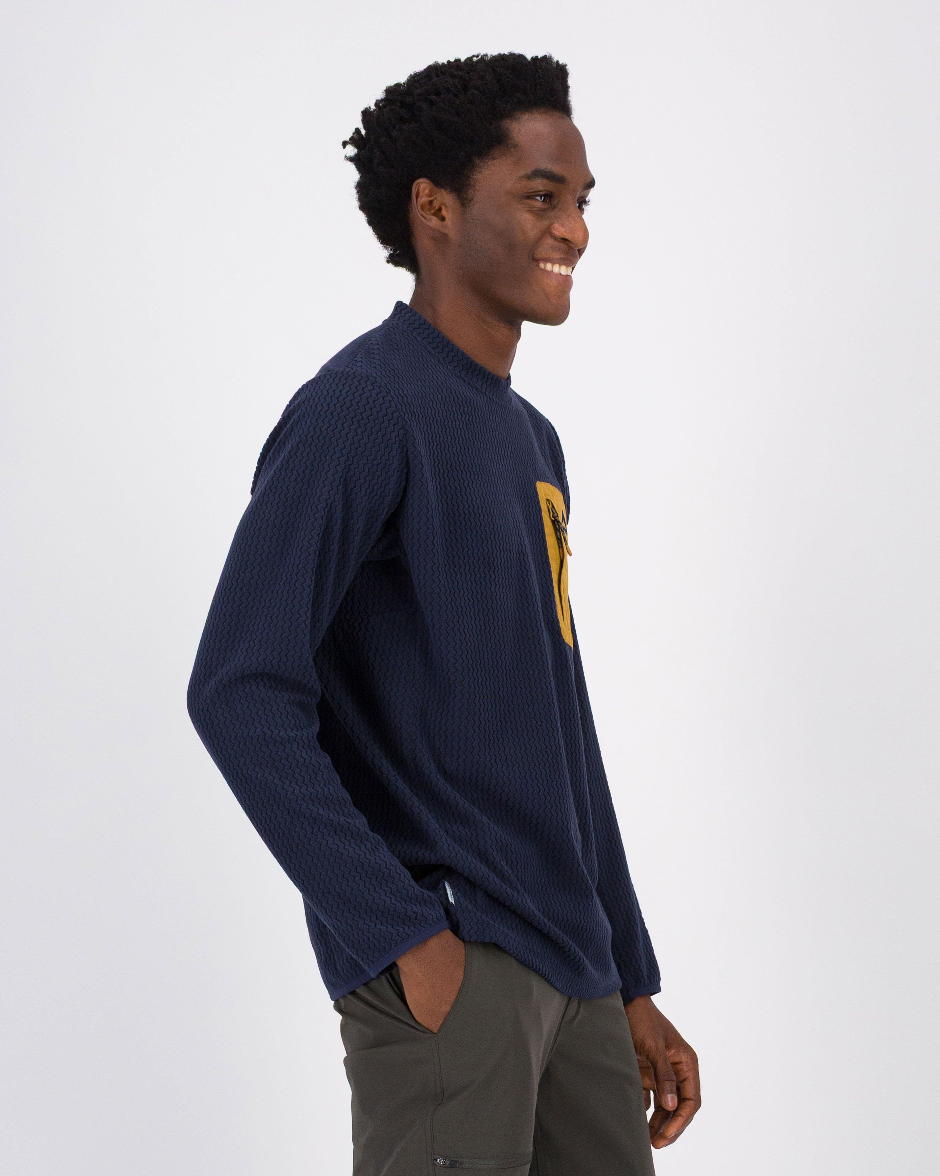K-Way Men's Peak Crew Neck Fleece Top -  Navy