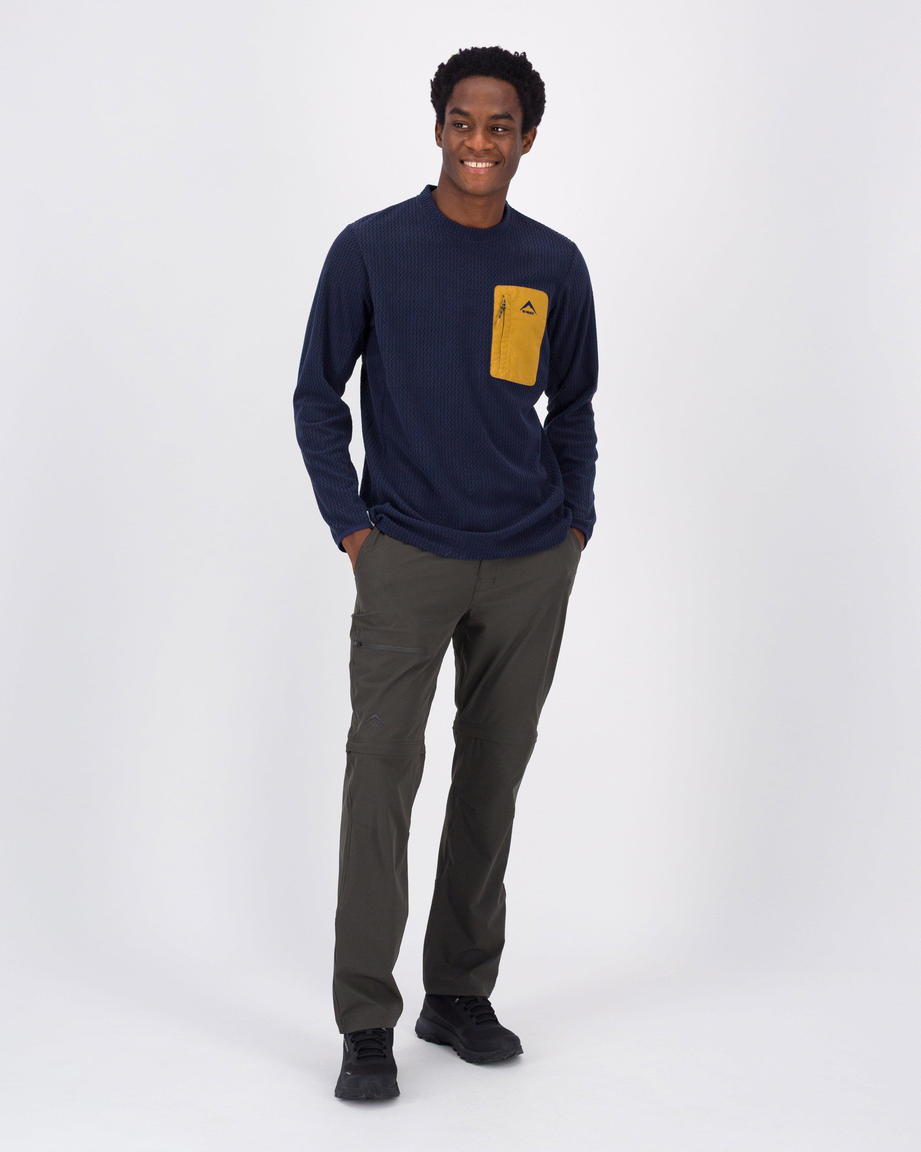K-Way Men's Peak Crew Neck Fleece Top -  Navy