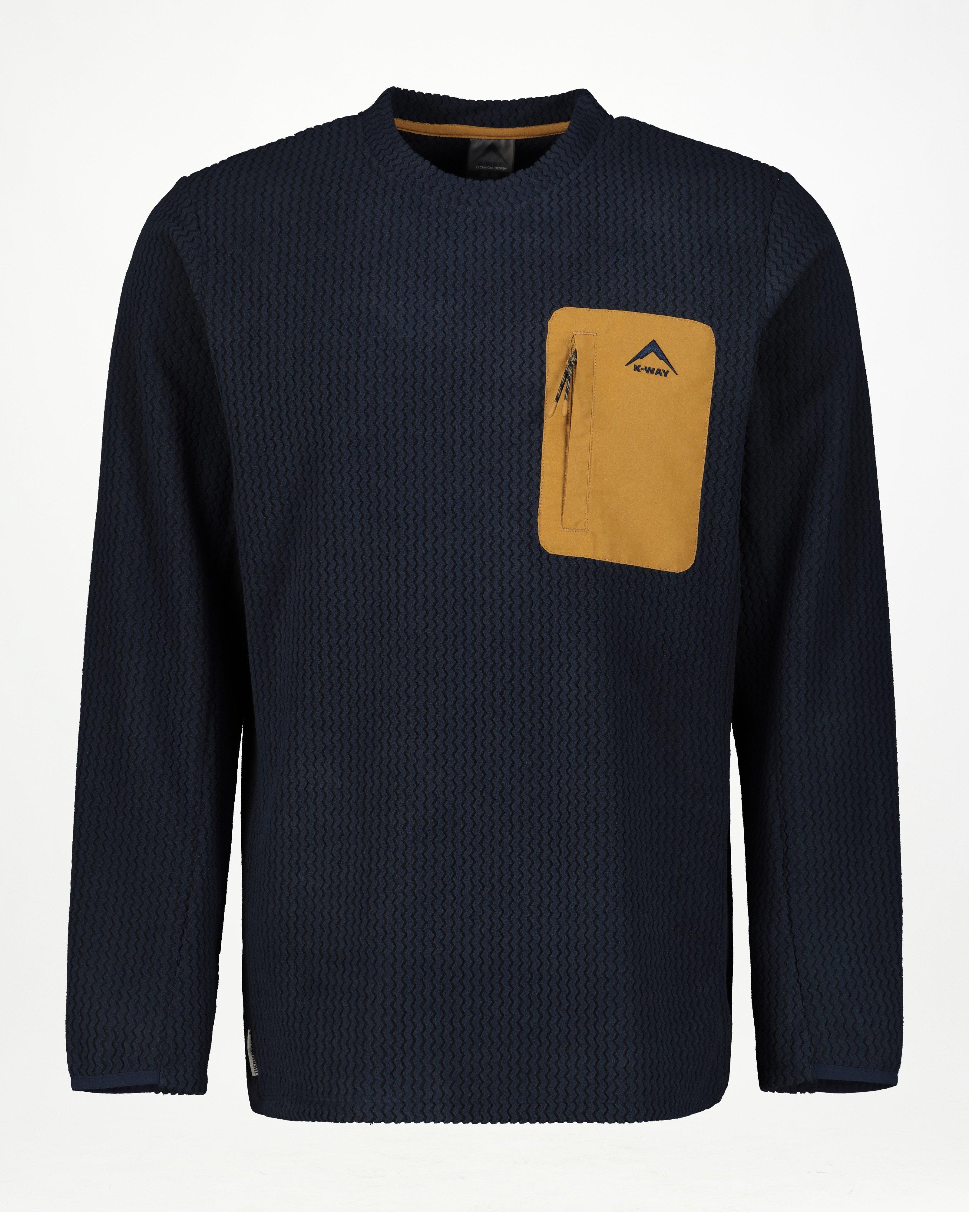 K-Way Men's Peak Crew Neck Fleece Top -  Navy
