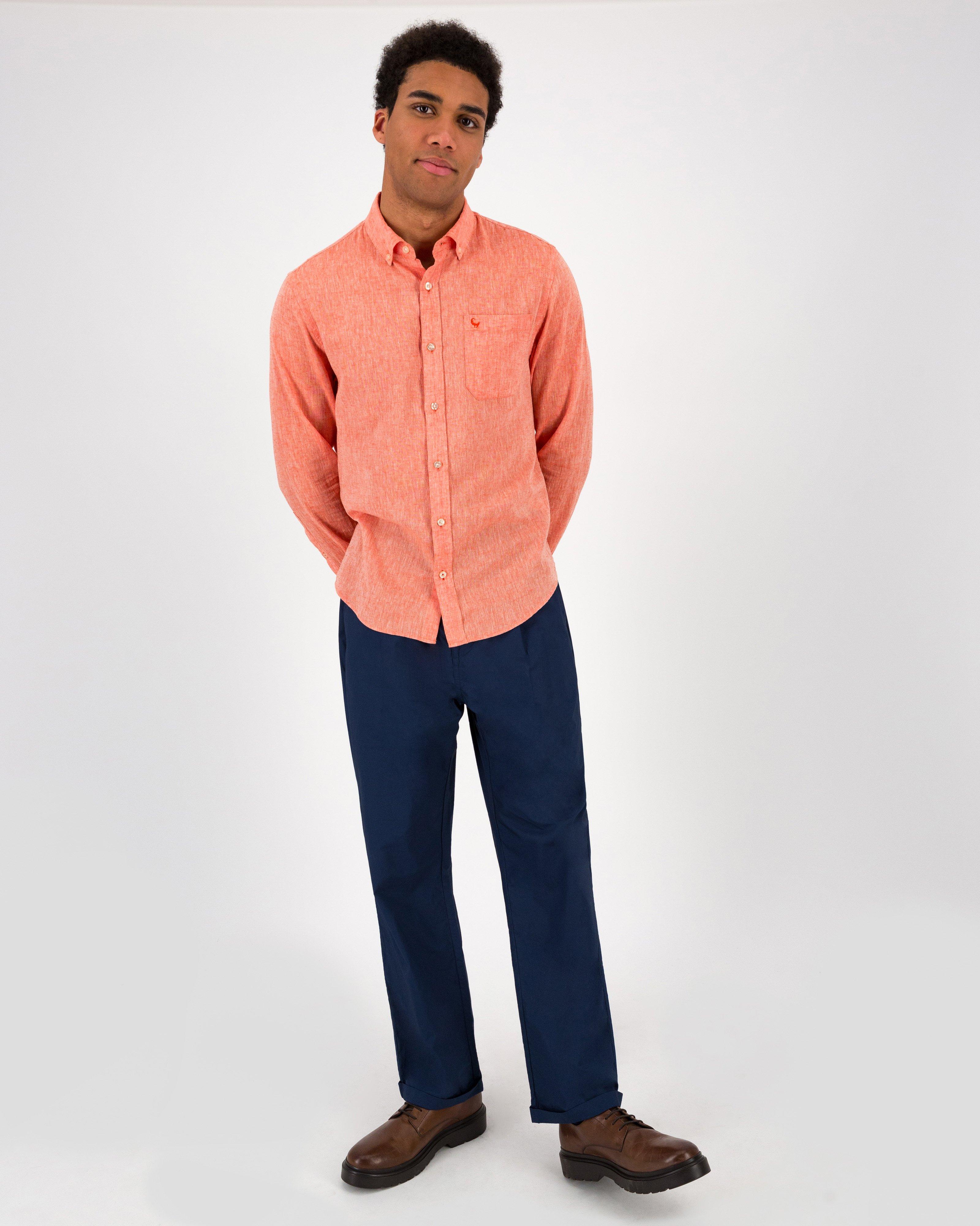 Old Khaki Men’s Presley Long Sleeve Shirt -  Orange