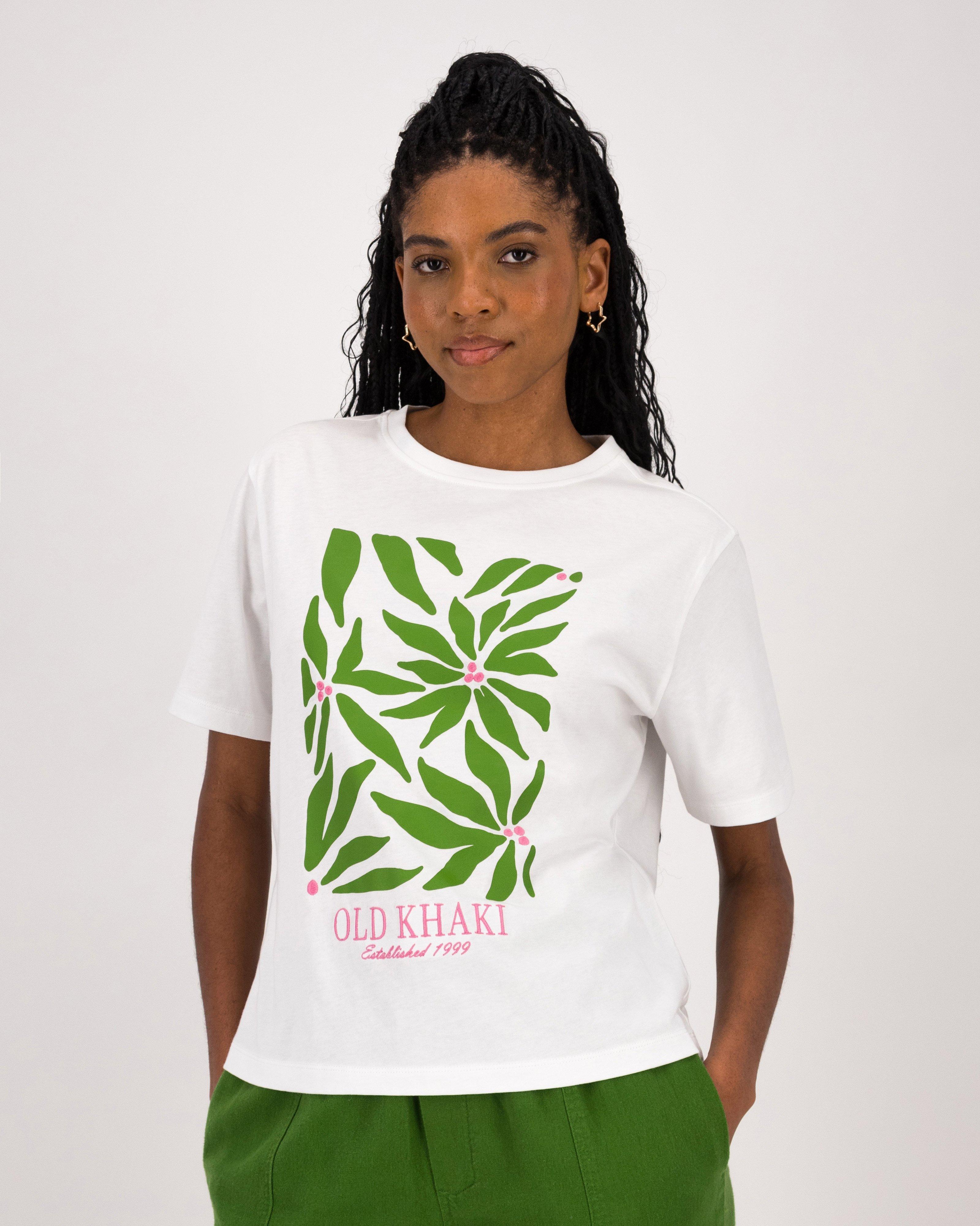 Women's Tilly Embroidered T-Shirt | Old Khaki