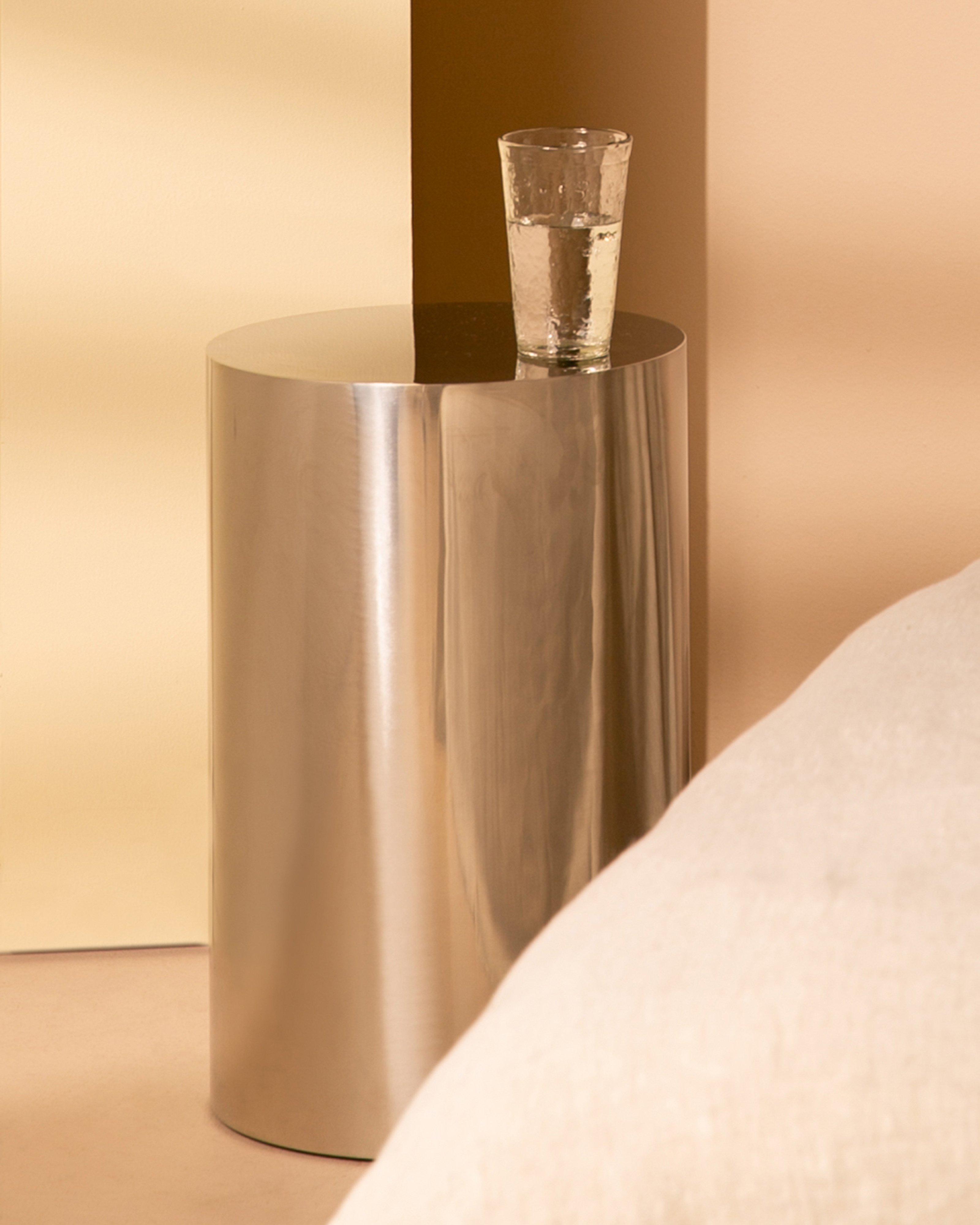 Stainless Steel Side Table -  Silver