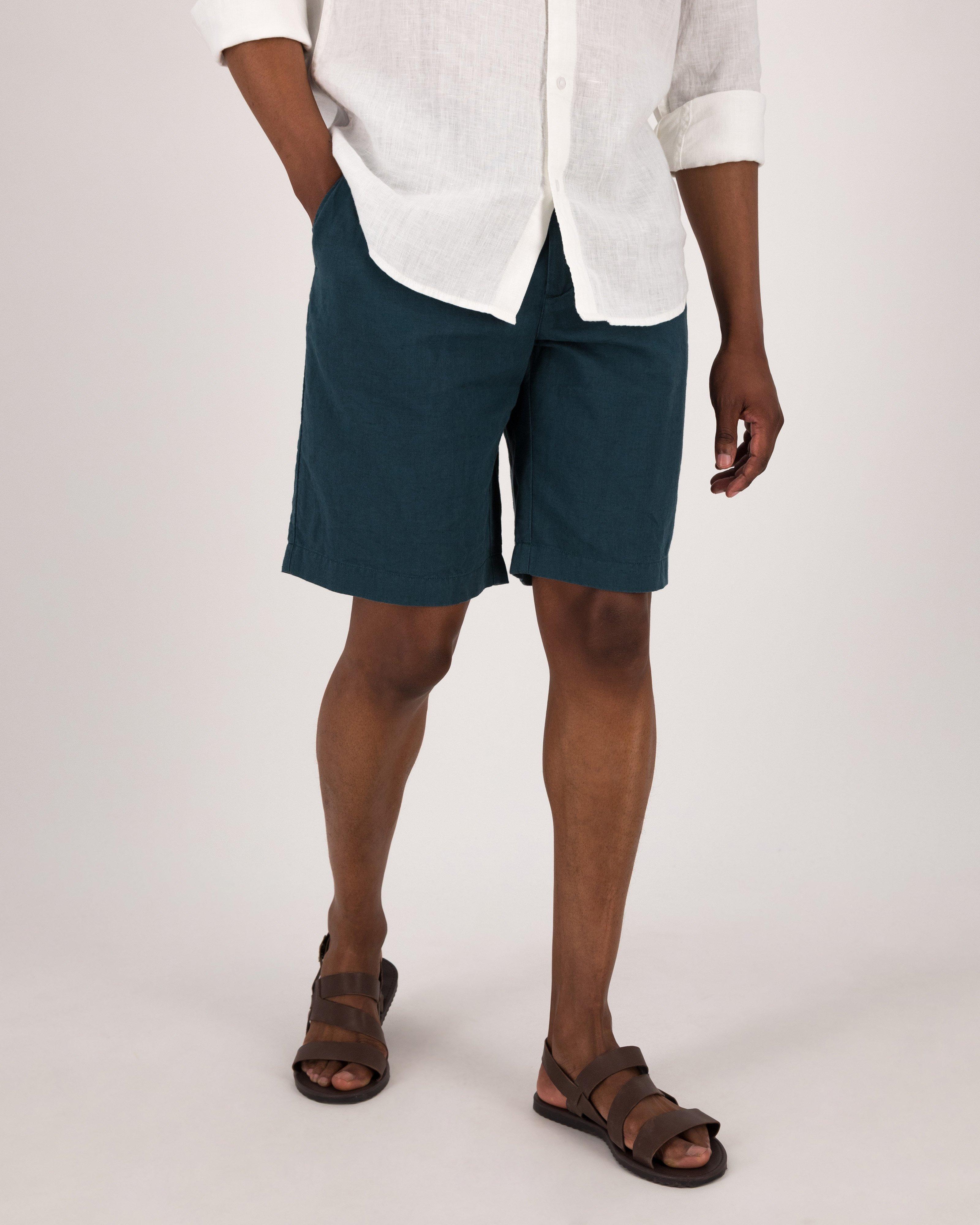  Old Khaki Men’s Lionel Linen Shorts -  Teal