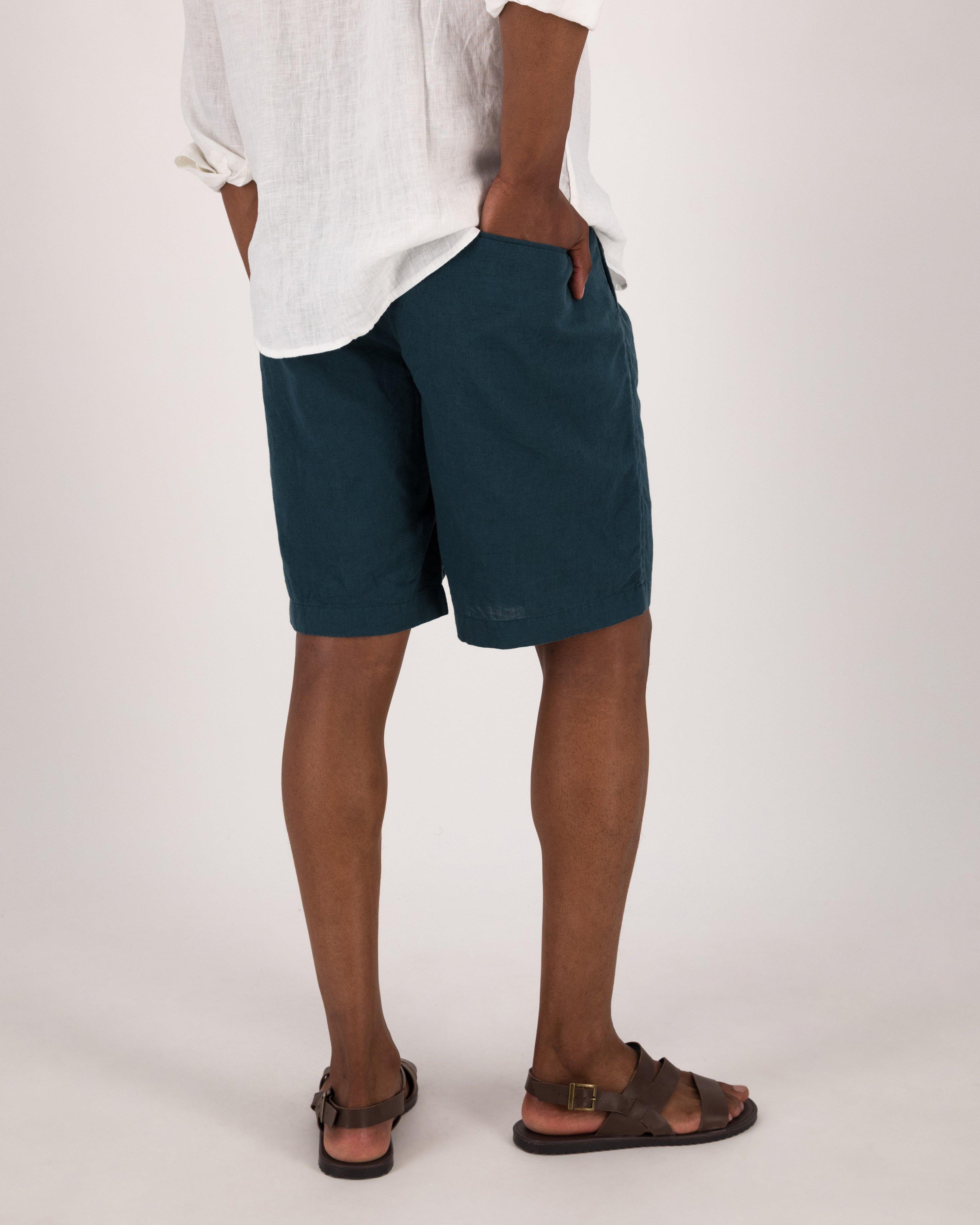  Old Khaki Men’s Lionel Linen Shorts -  Teal