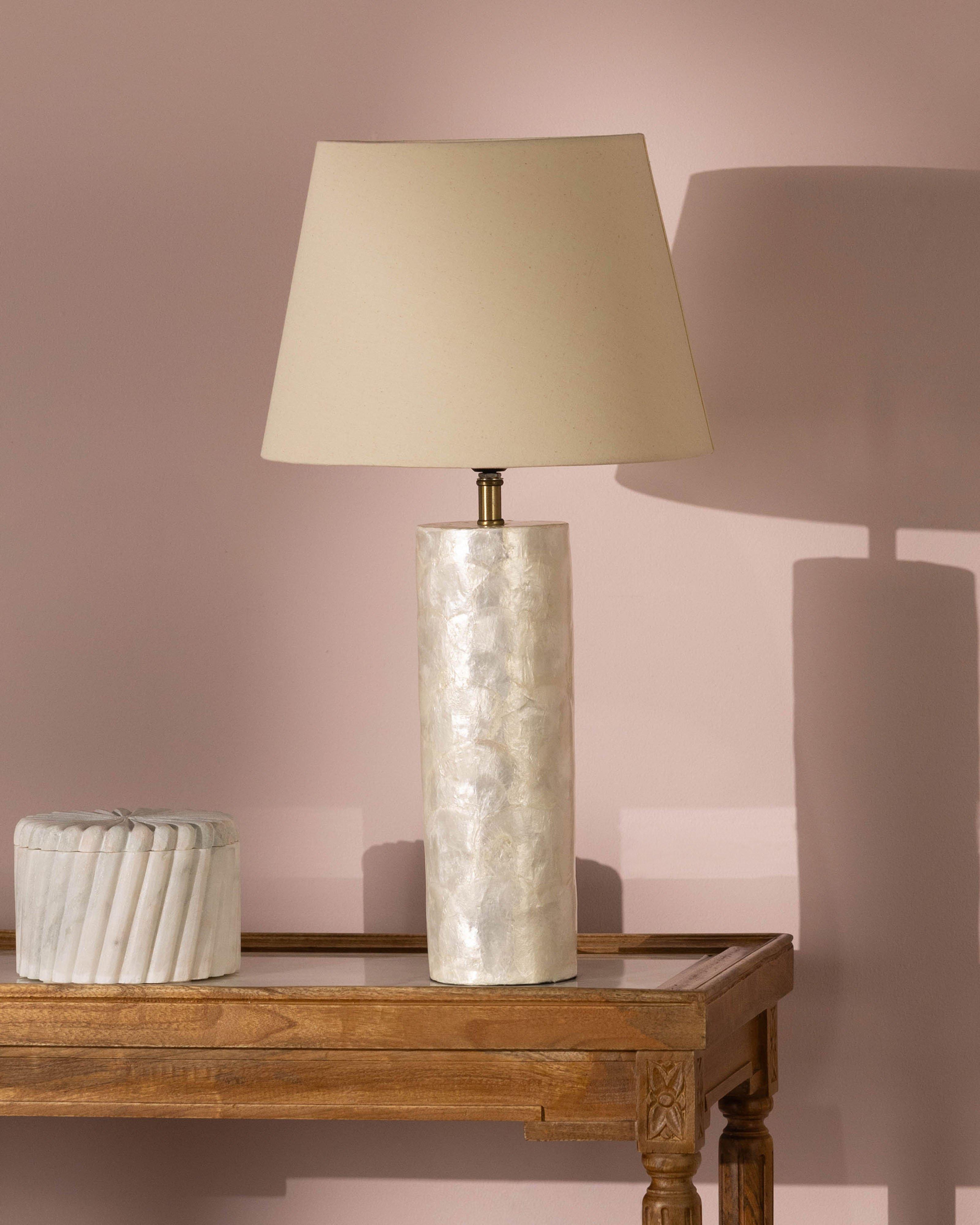 Capiz Lamp -  Milk