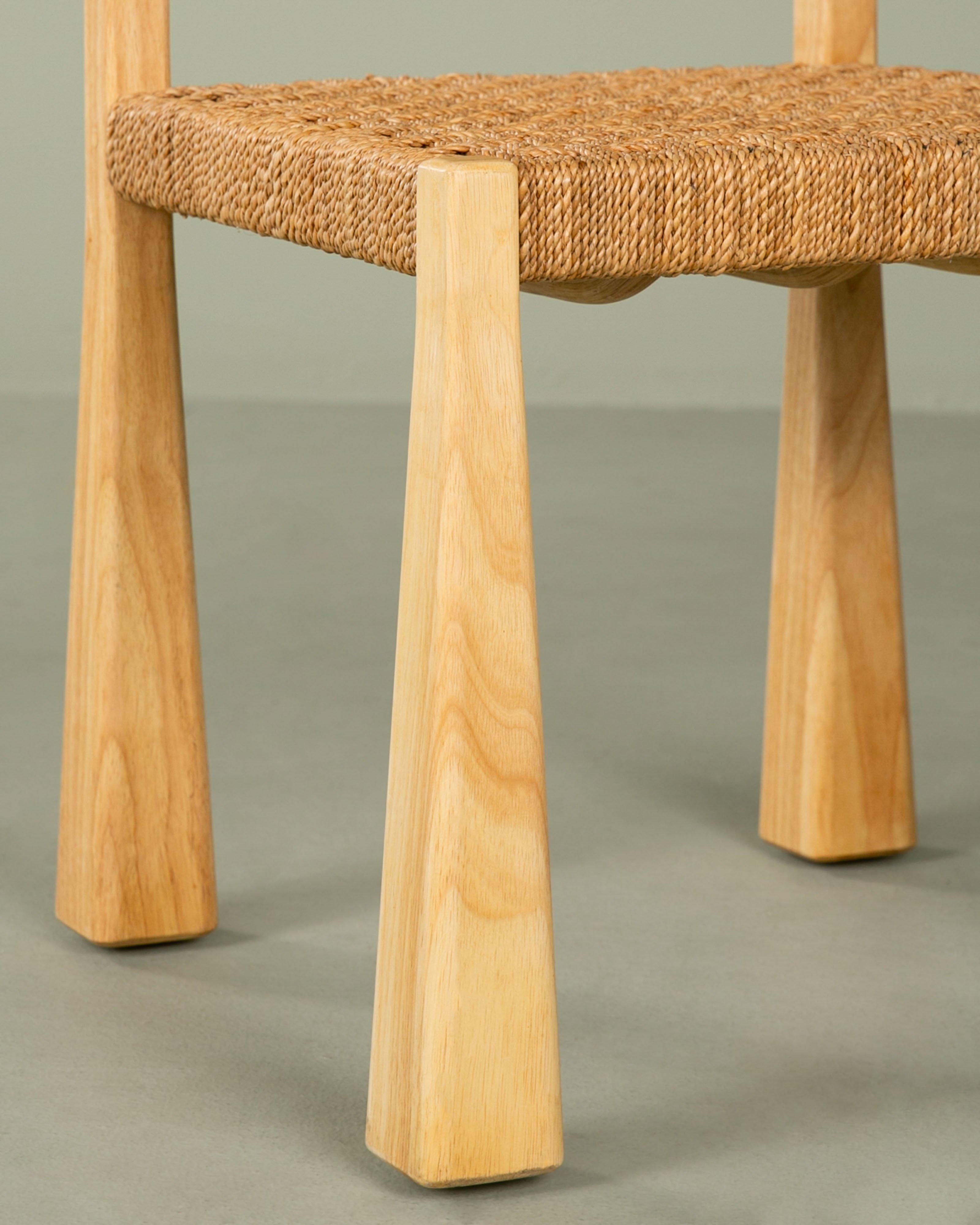 Woven Rope Dining Chair -  Brown