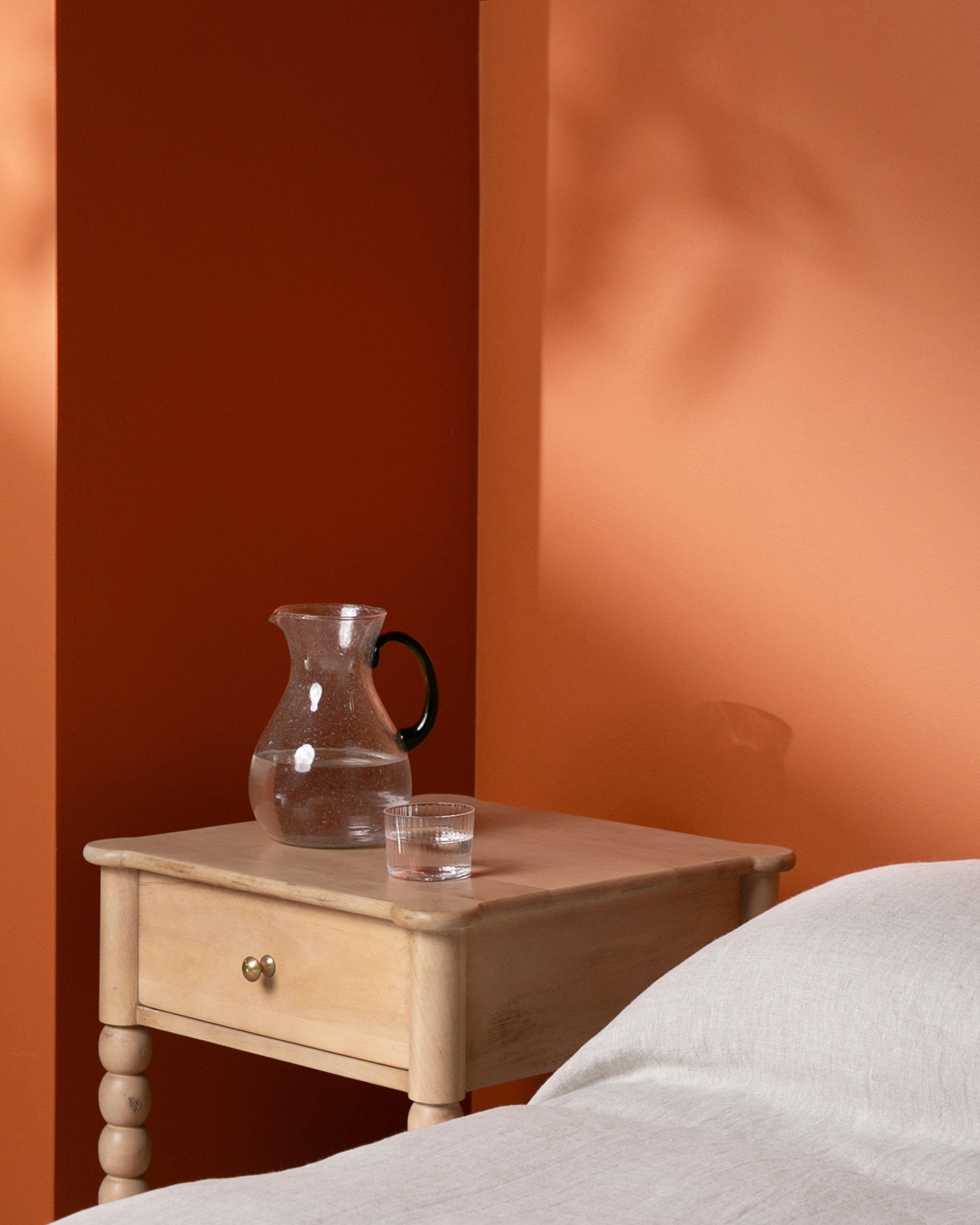 Bobbin Bedside Table -  Tan