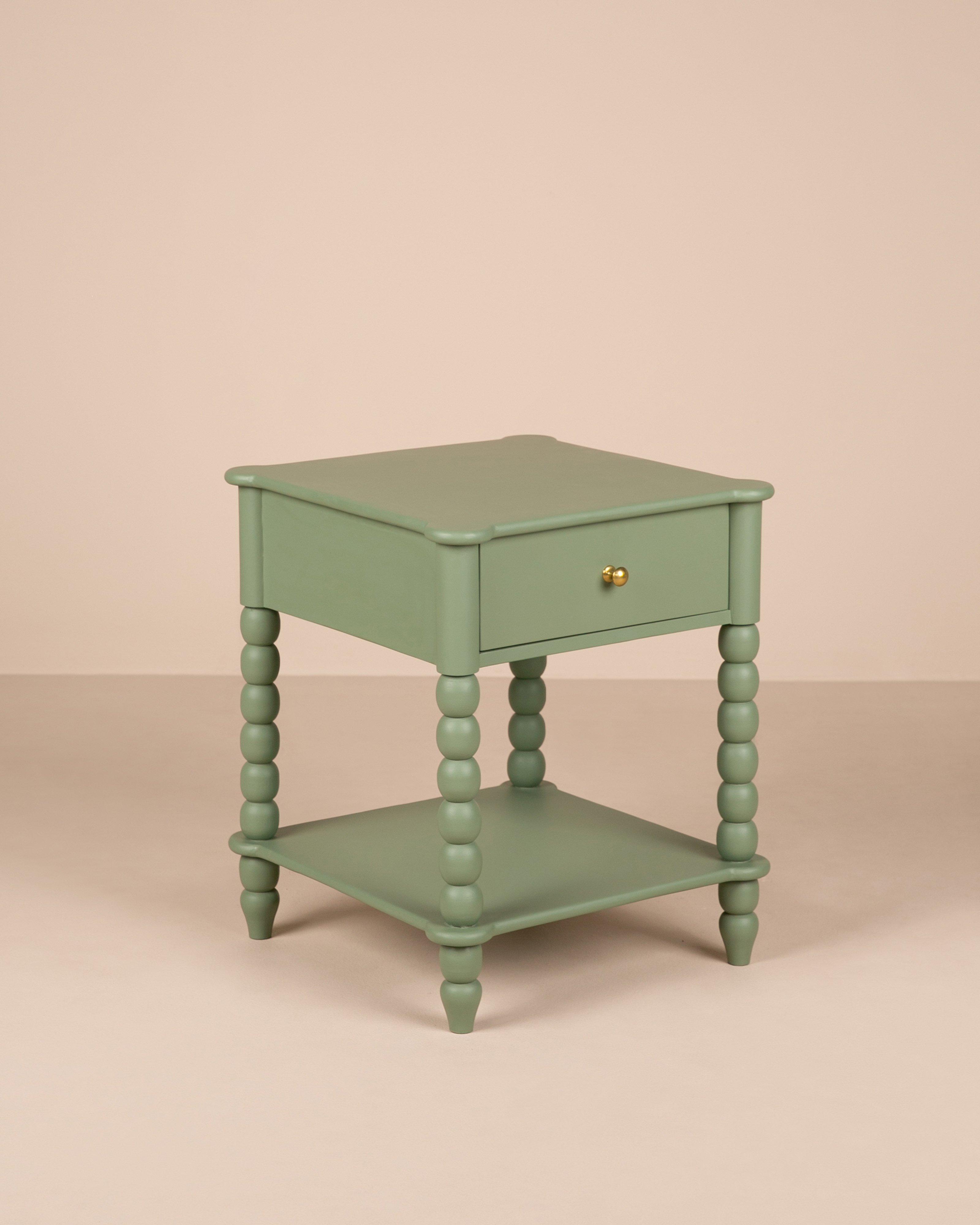 Bobbin Bedside Table -  Green